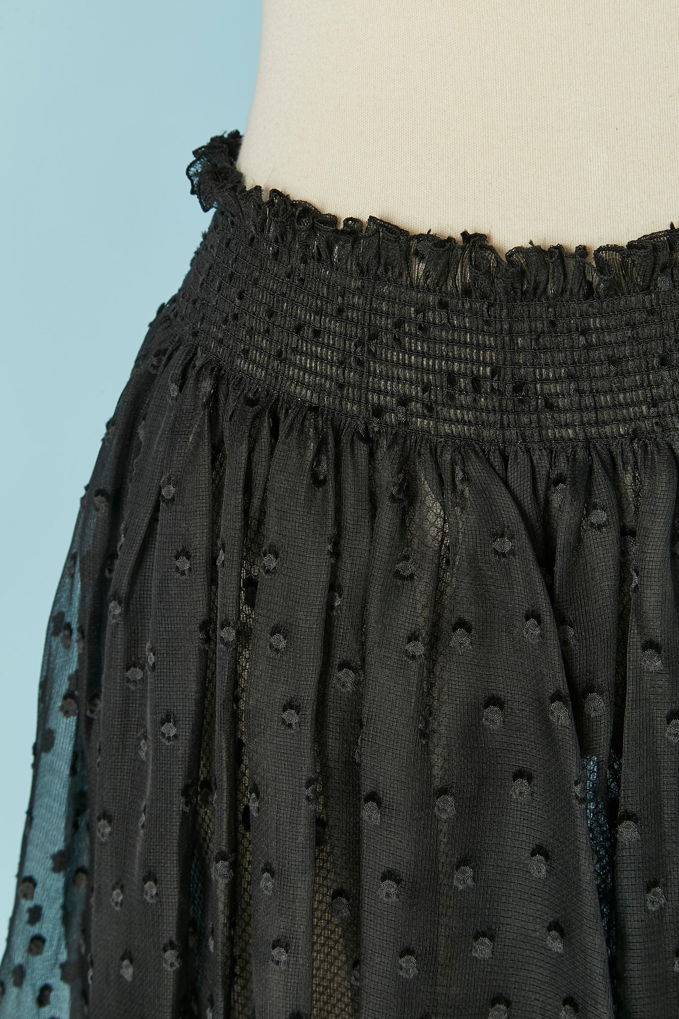 Black long skirt made of double lays of plumetis silk and tulle CHRISTIAN DIOR In New Condition For Sale In Saint-Ouen-Sur-Seine, FR