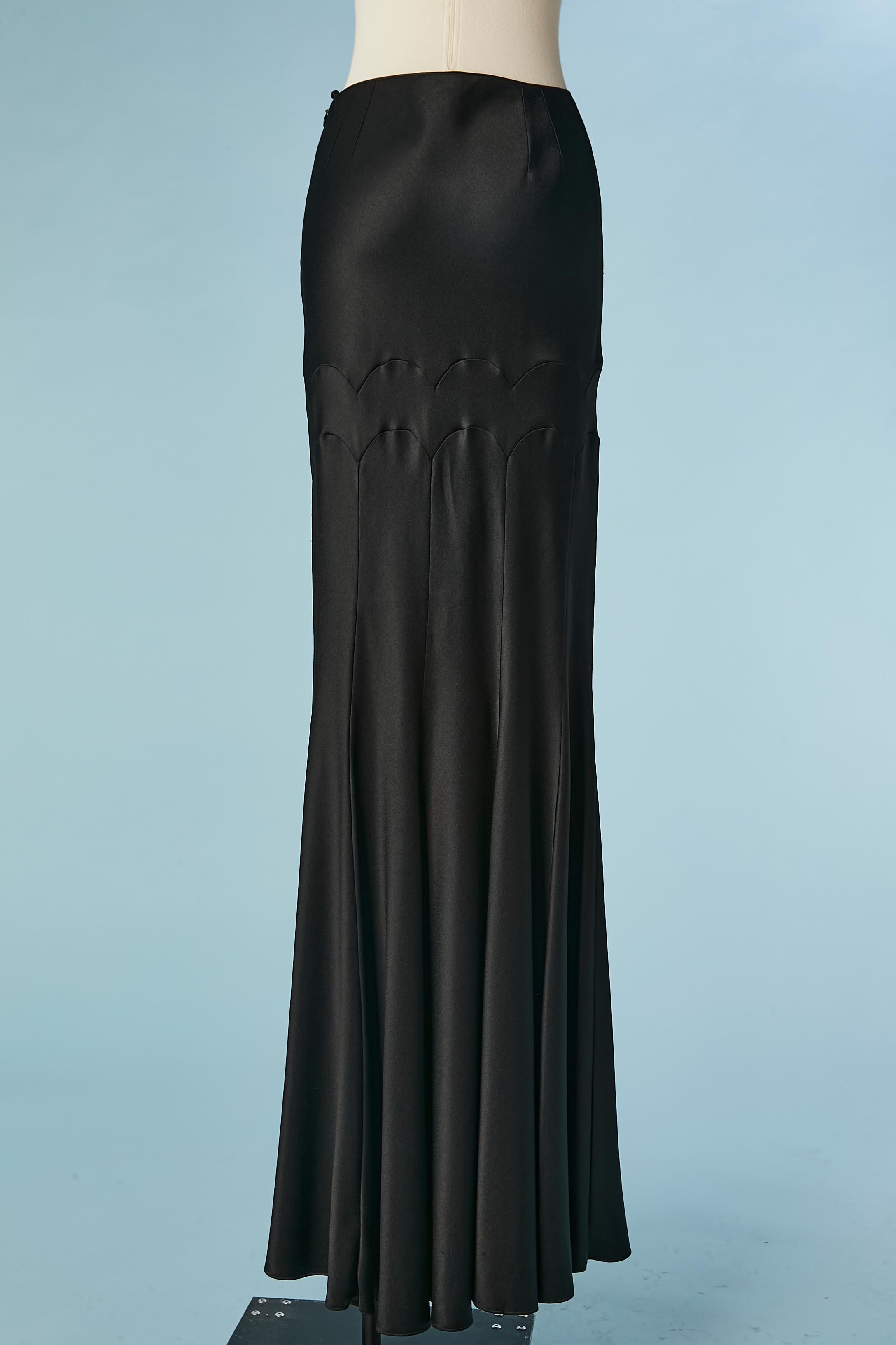 Women's Black long skirt with cut-work John Galliano 