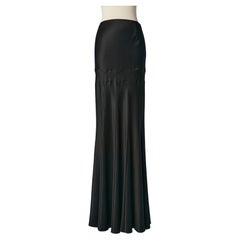 Black long skirt with cut-work John Galliano 
