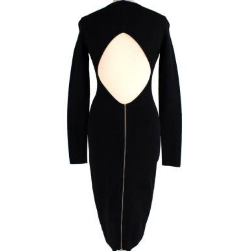 black long sleeve open back dress In Good Condition For Sale In London, GB