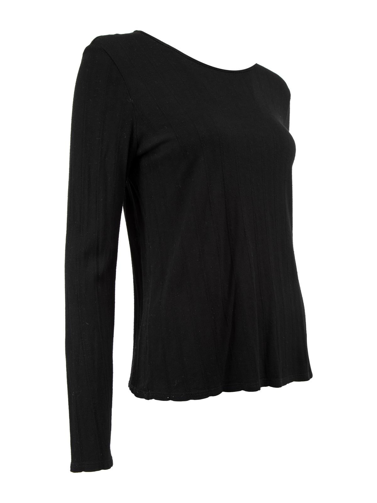 CONDITION is Very good. Minimal wear to top is evident. Minimal pilling seen on this used The Row designer resale item. 
 
 Details
  Black
 Viscose
 Top
 Long sleeves
 Crew neckline
 
 
 Made in USA 
 
 Composition
 88% Viscose and 12% Silk
 
 Care