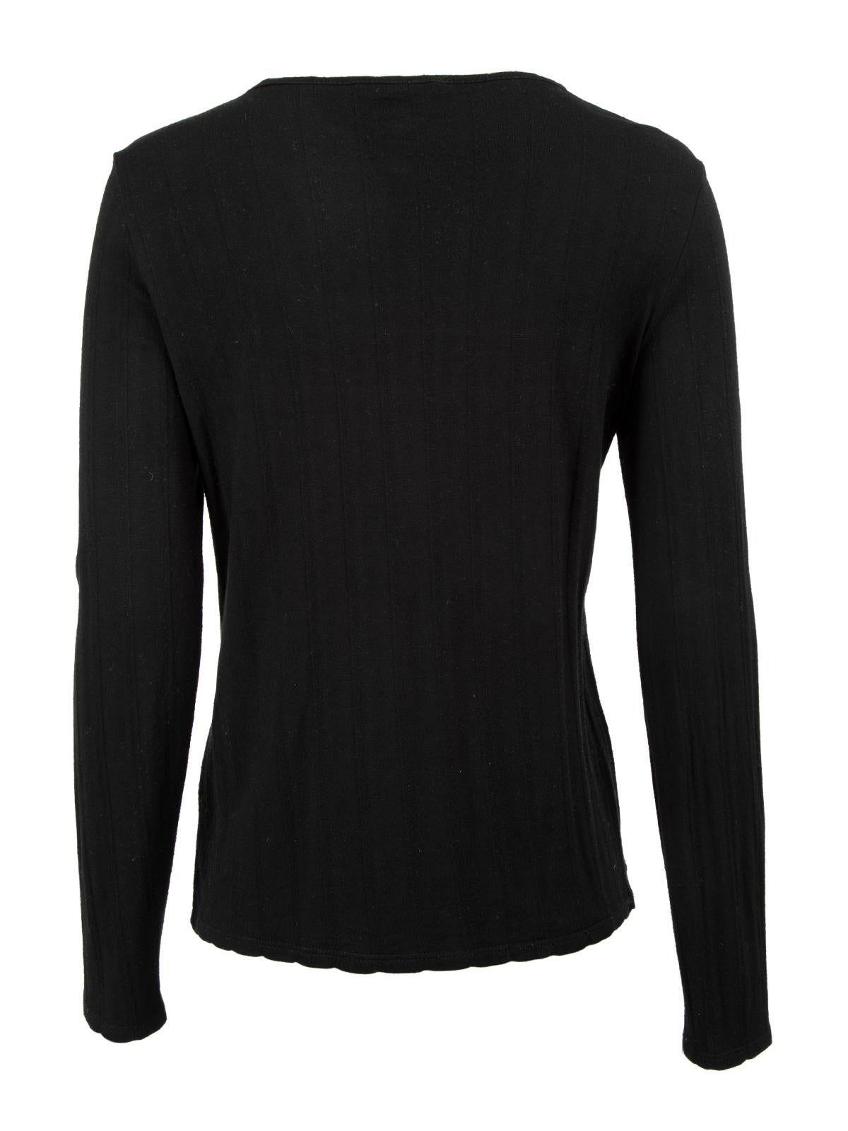 Black Long Sleeve Top Size M In Good Condition For Sale In London, GB