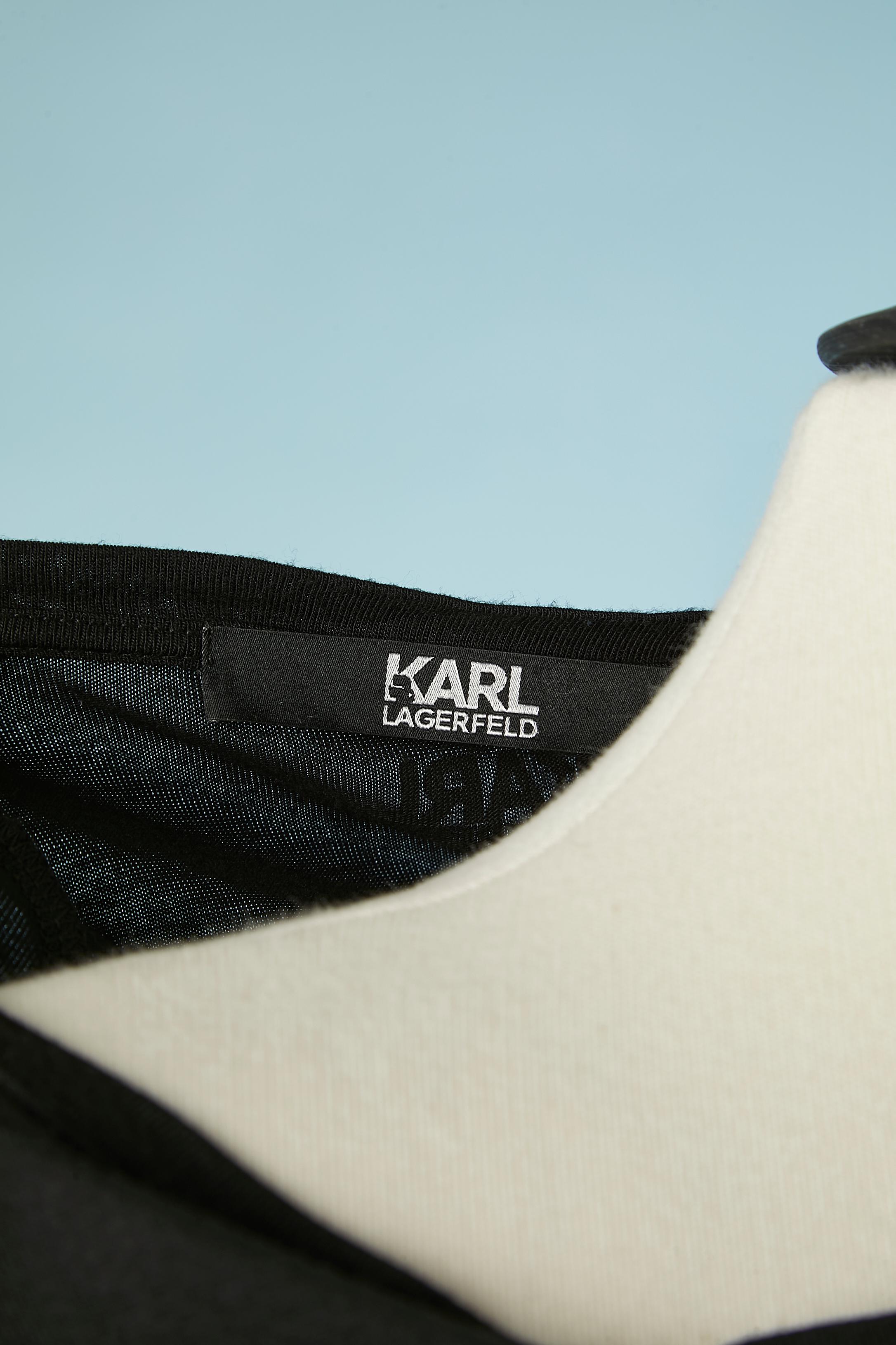 Black long sleeves tee-shirt with KL face in black sequins Karl Lagarfeld  For Sale 2