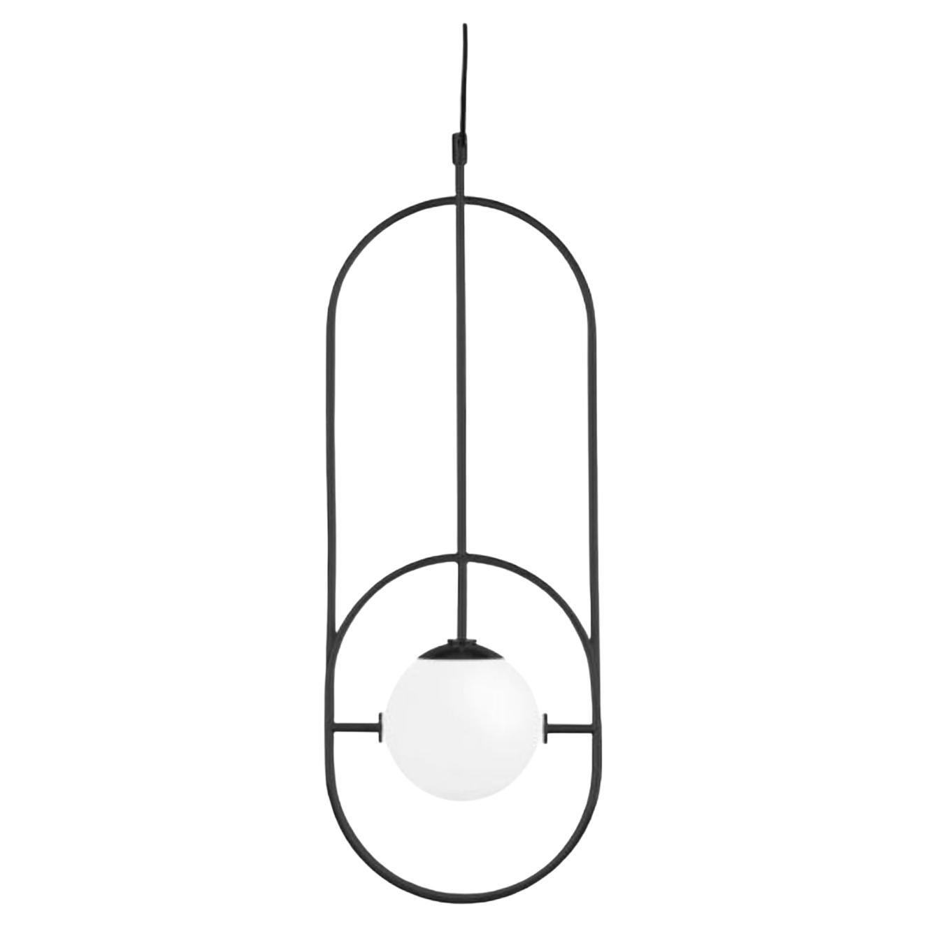 Twee T. Black Small Suspension Lamp by Jake Phipps For Sale at 1stDibs