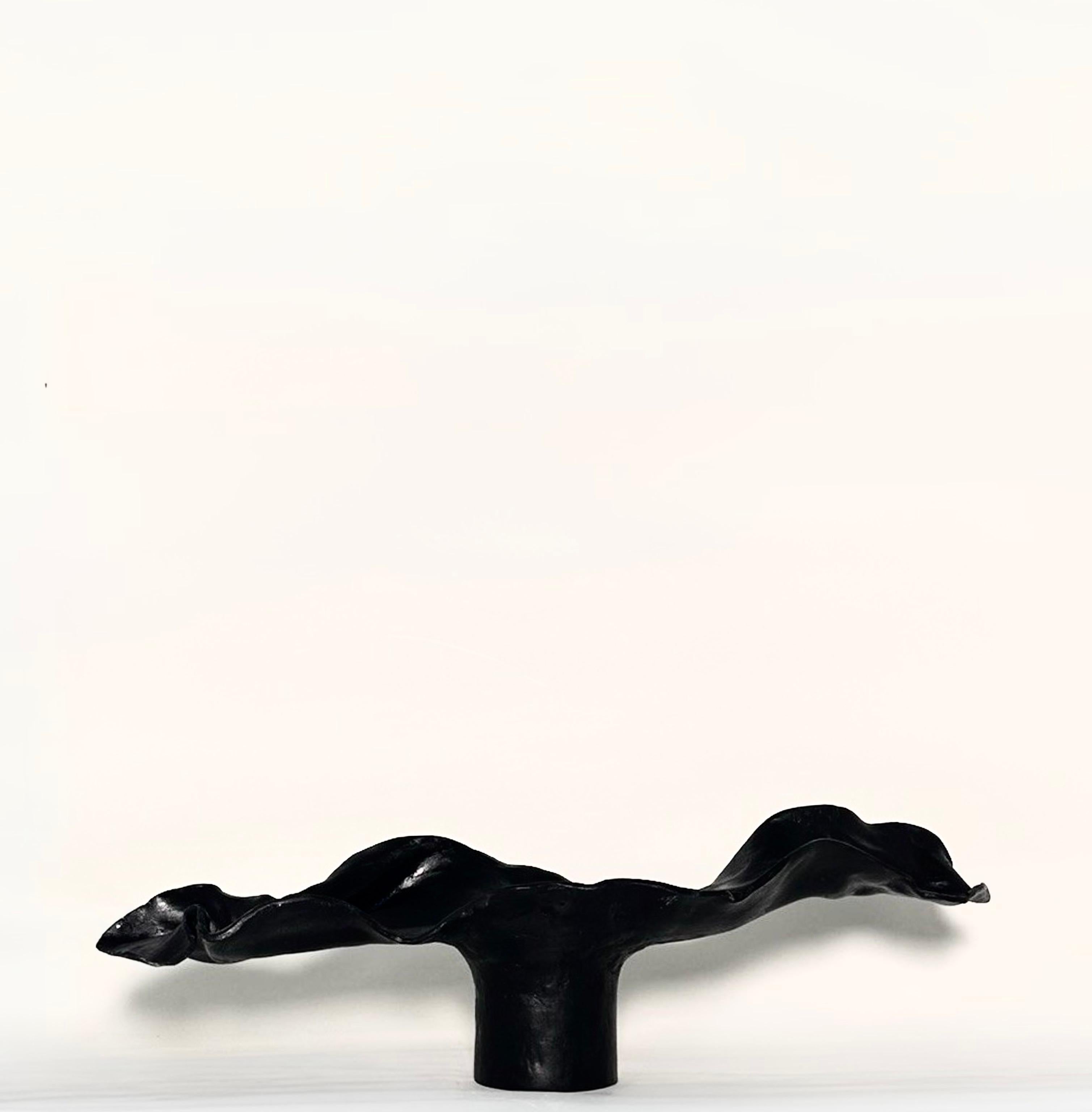This sculptural vase captures the quiet drama of contrast—light against shadow, stillness against movement. Inspired by the bloom of a lotus at night, its sweeping curves feel both ancient and unexpected. This piece is hand-shaped and, rising from a