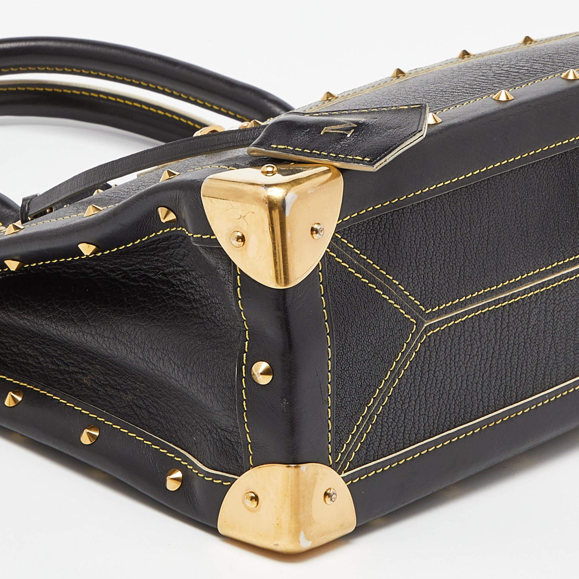 Black Louis Vuitton Black Suhali Leather Le Fabuleux Bag For Sale 4