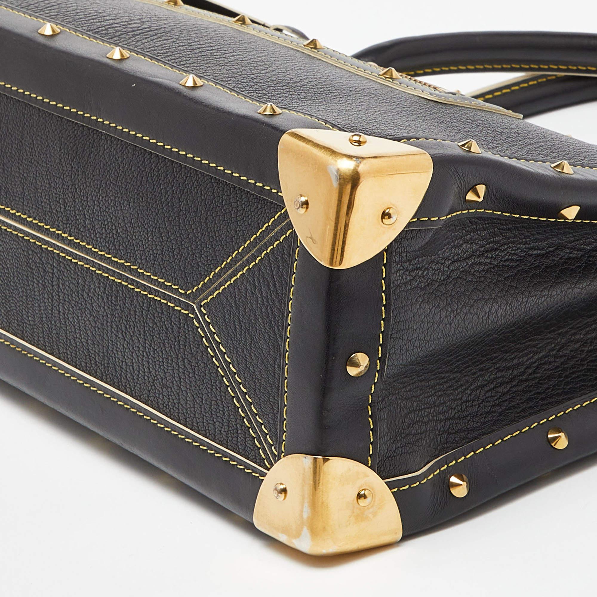 Black Louis Vuitton Black Suhali Leather Le Fabuleux Bag For Sale 5