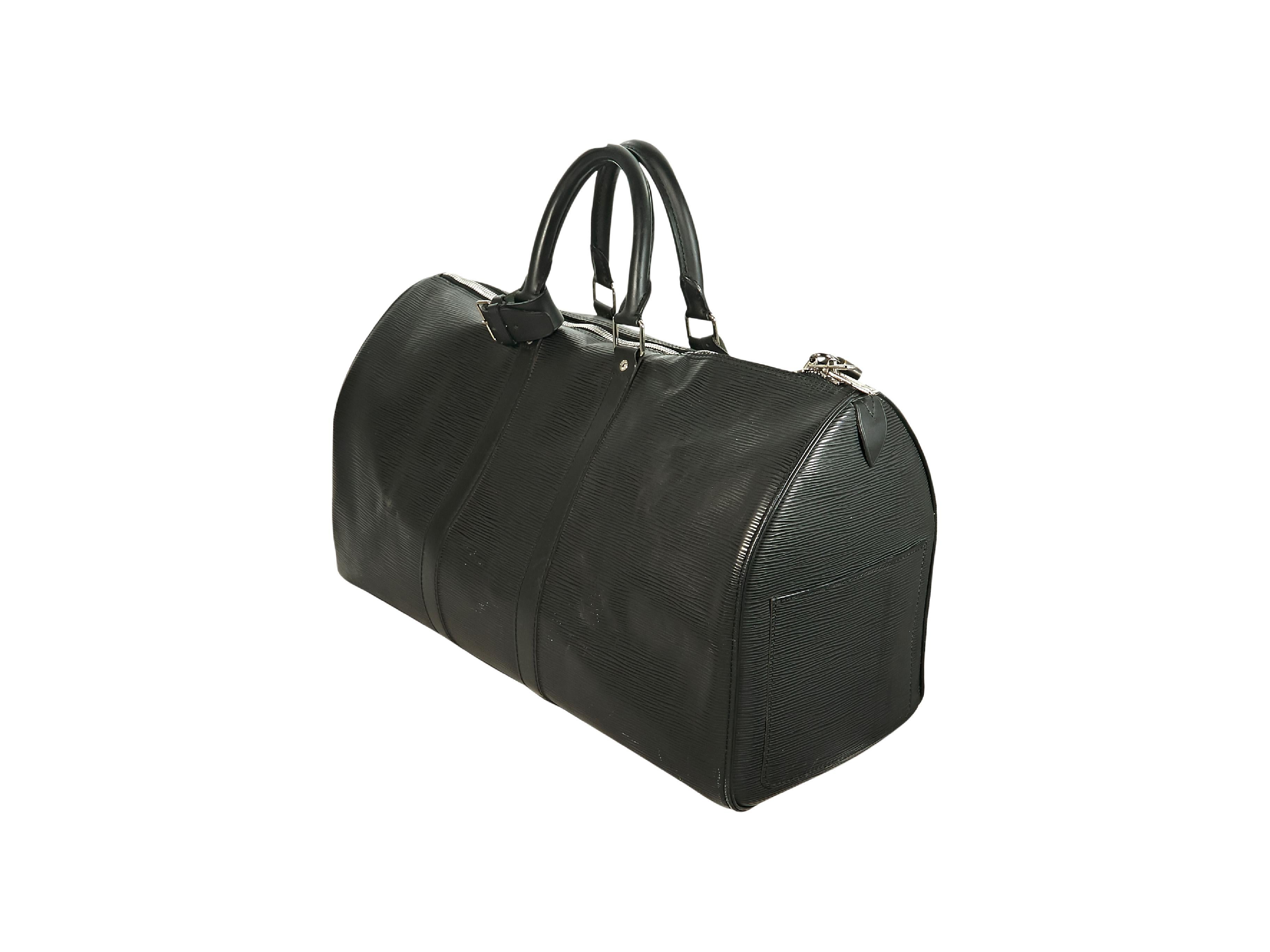 Black Louis Vuitton Epi Leather Keepall 45 Duffle Bag In Good Condition In New York, NY