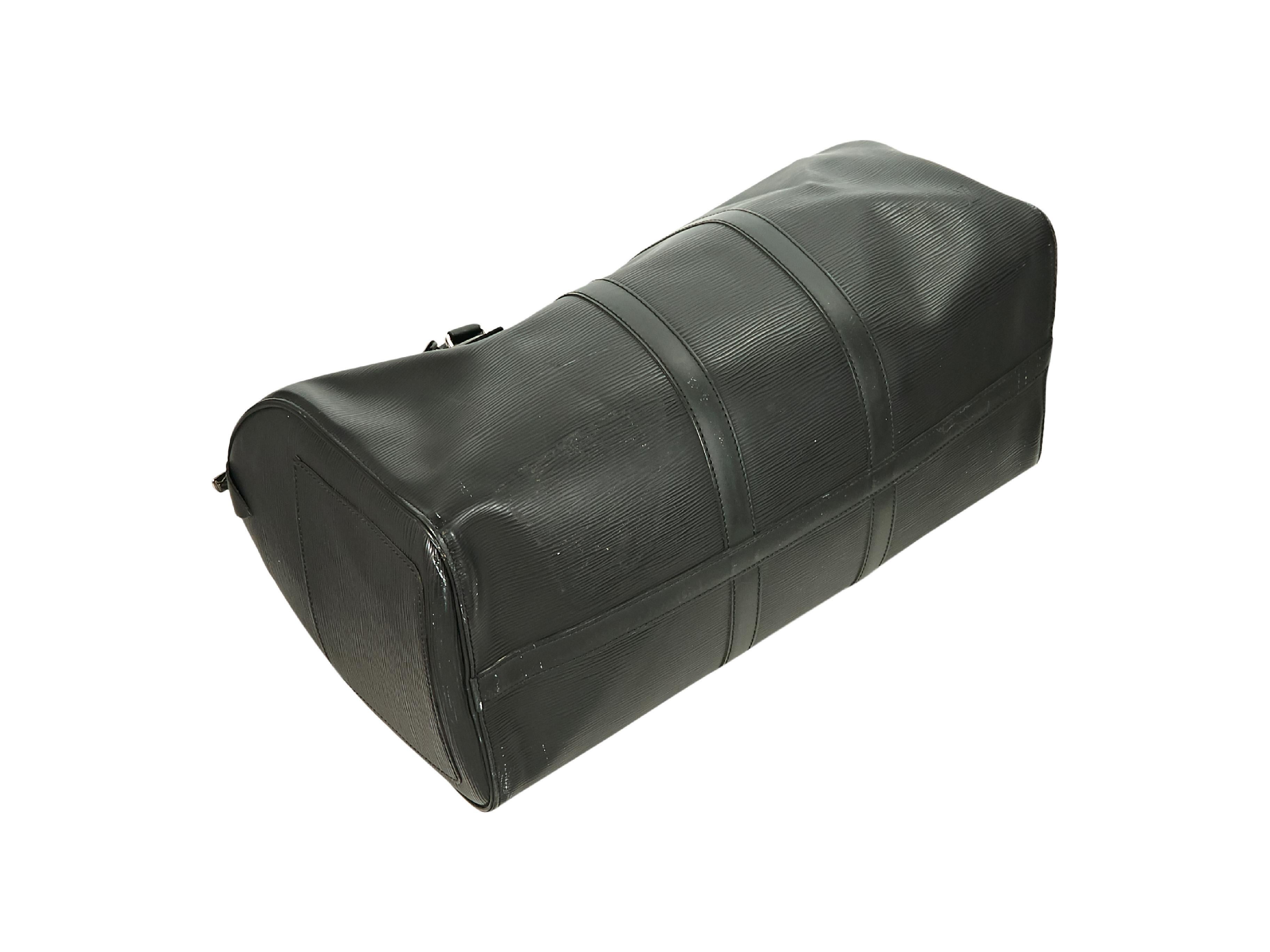 Women's Black Louis Vuitton Epi Leather Keepall 45 Duffle Bag