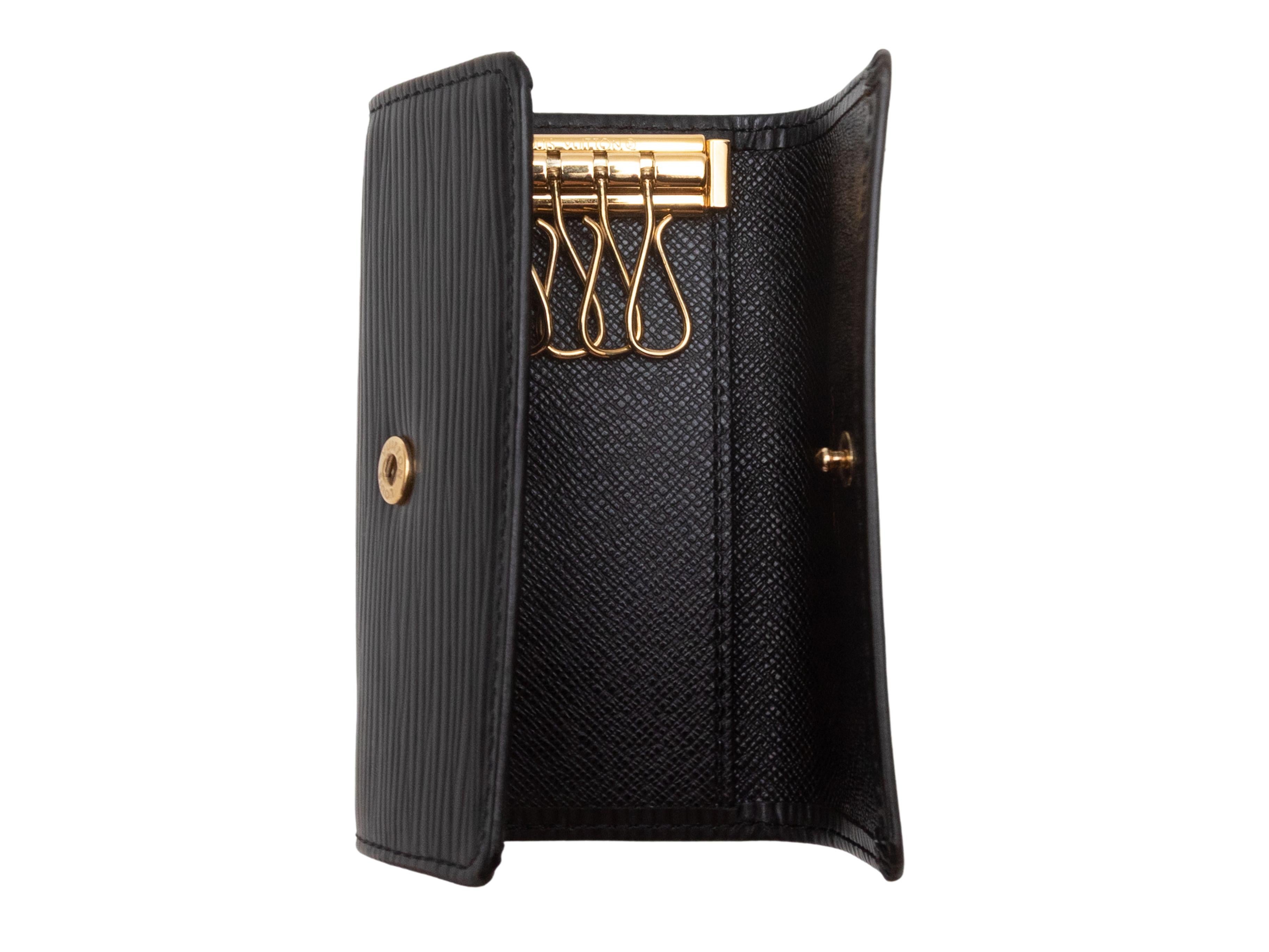 Noir Porte-clés en cuir épi noir Louis Vuitton en vente