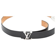 Black Louis Vuitton Epi Leather Logo Belt