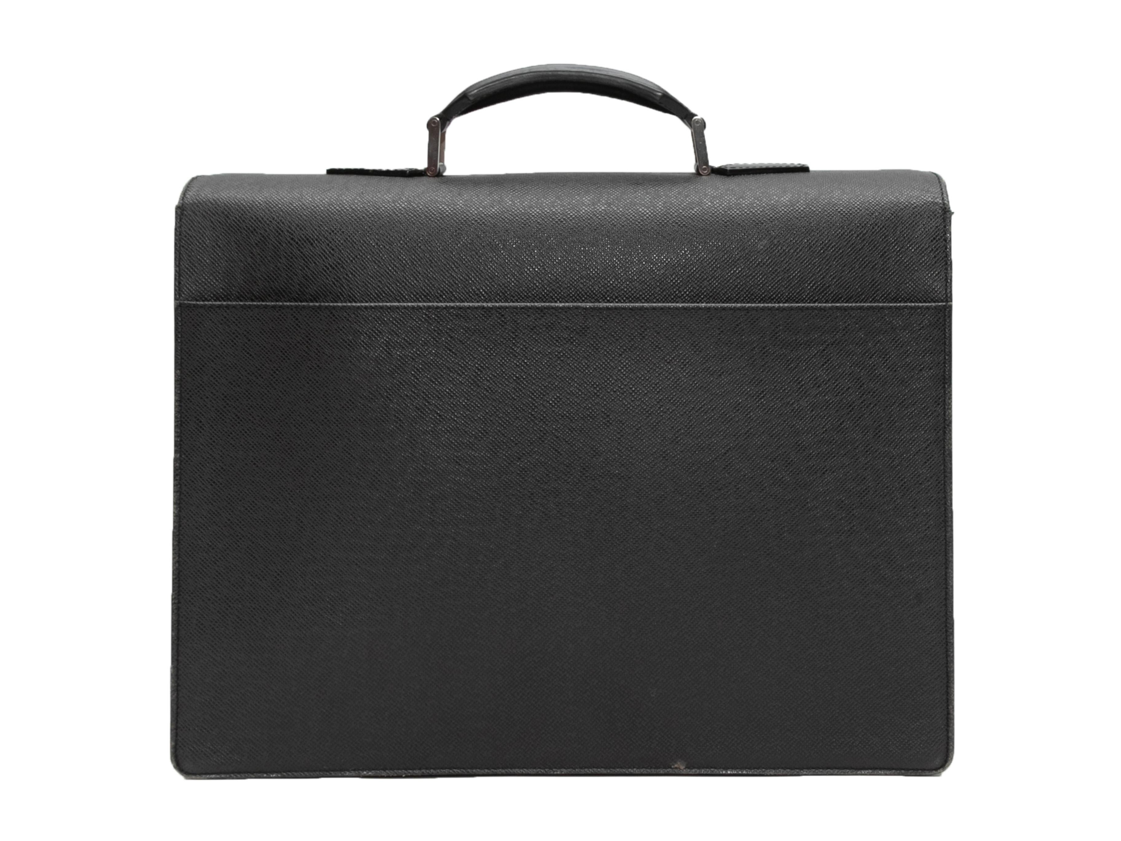 Black Louis Vuitton Leather Briefcase In Good Condition For Sale In New York, NY