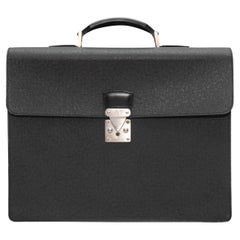 Retro Black Louis Vuitton Leather Briefcase