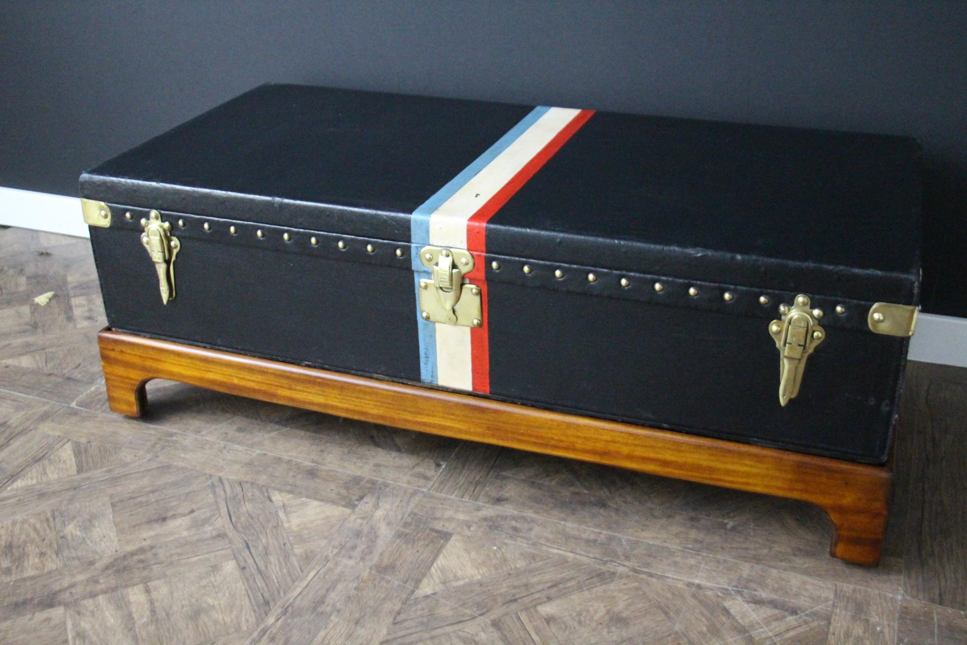 Baúl Louis Vuitton negro, Baúl Vuitton de 110 cm, Baúl Vuitton de vapor Latón en venta