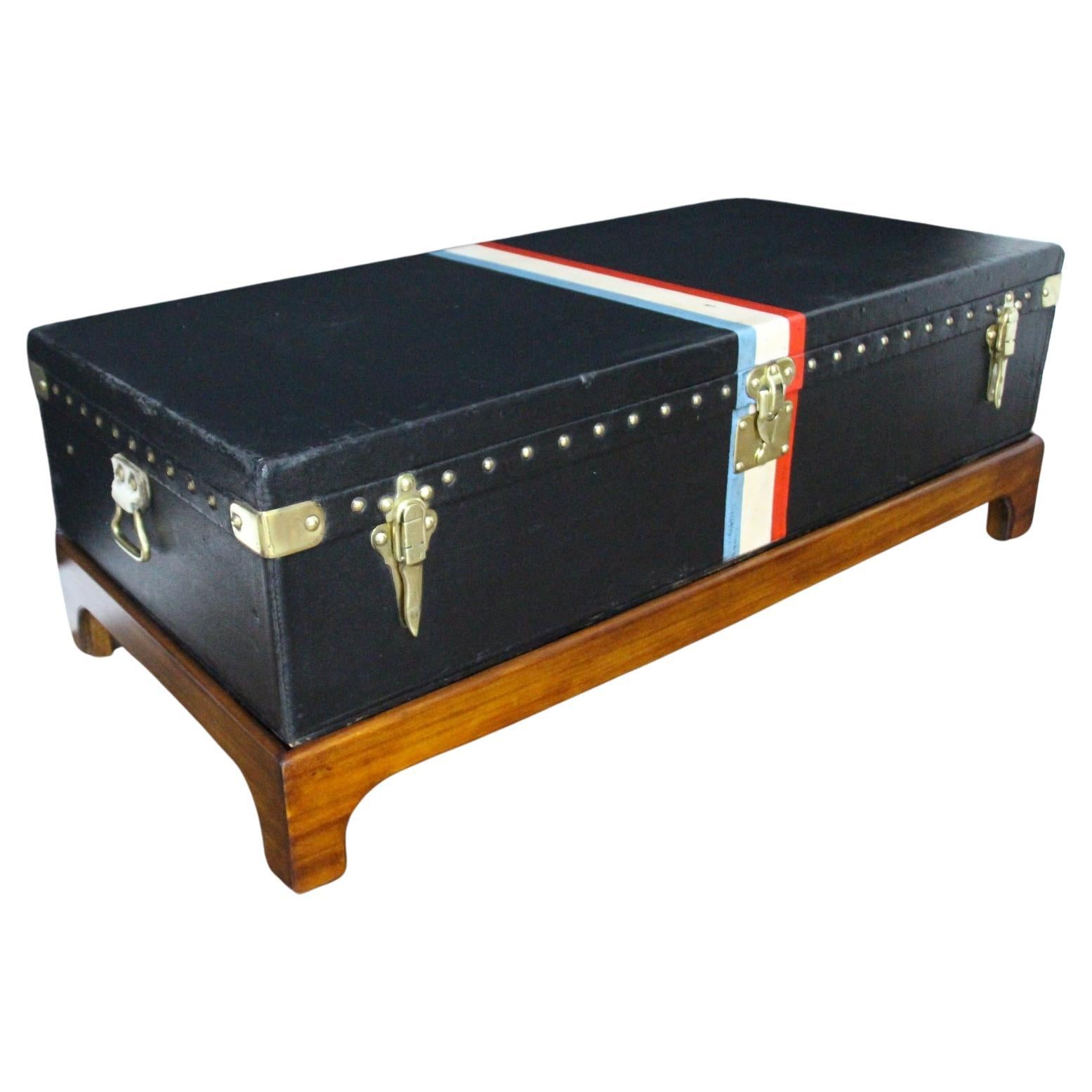 Black Louis Vuitton Motoring Trunk, 110 cm Vuitton Trunk, Vuitton Steamer Trunk