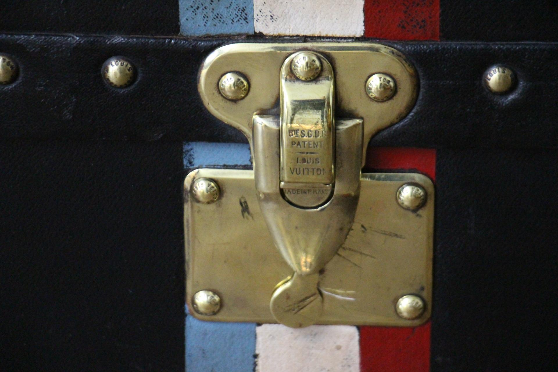 Black Louis Vuitton Motoring Trunk, 70 cm Vuitton Trunk, Vuitton Steamer Trunk In Good Condition In Saint-Ouen, FR