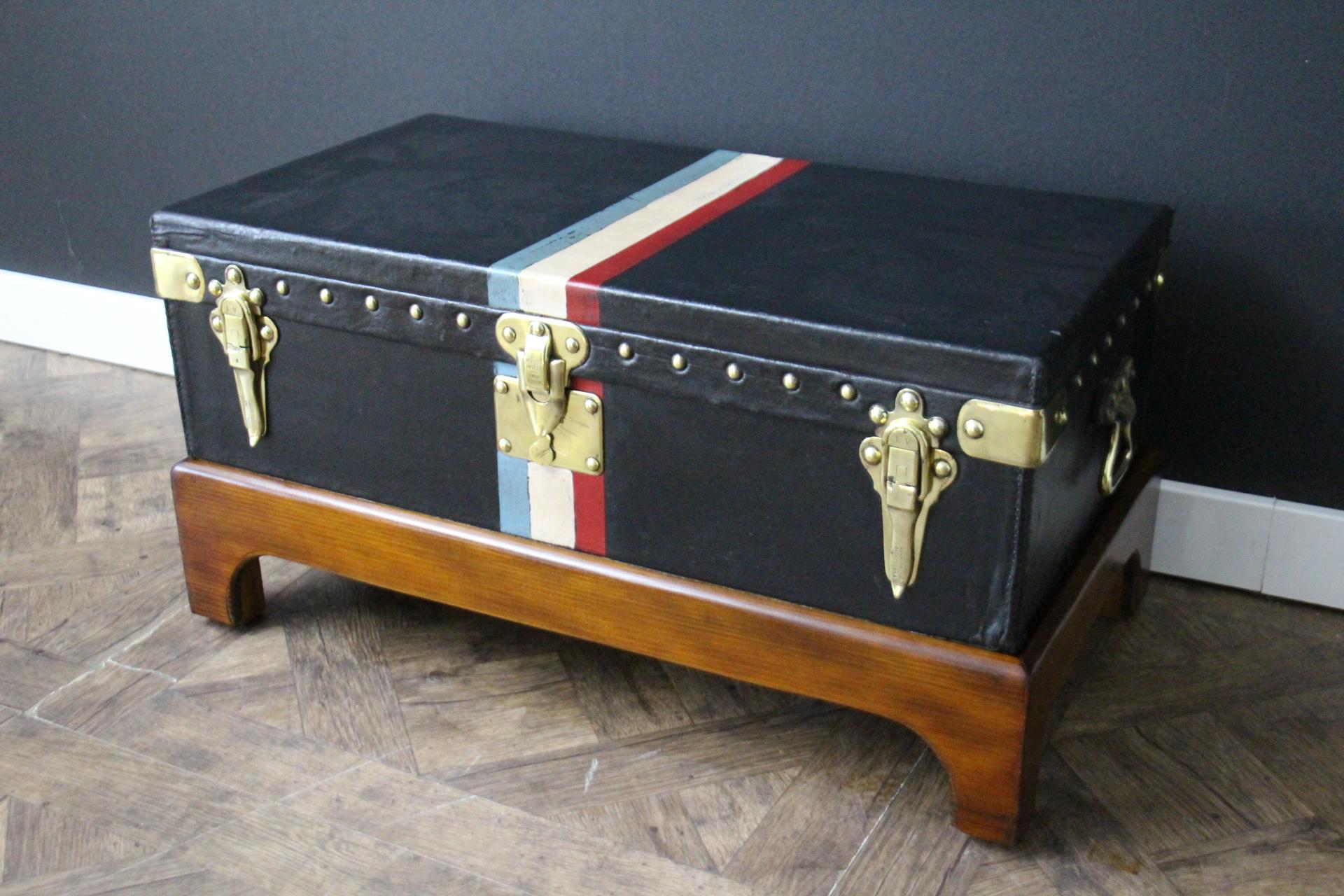 Brass Black Louis Vuitton Motoring Trunk, 70 cm Vuitton Trunk, Vuitton Steamer Trunk