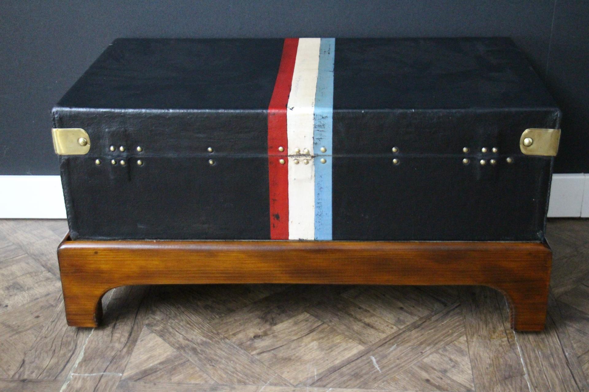 Black Louis Vuitton Motoring Trunk, 70 cm Vuitton Trunk, Vuitton Steamer Trunk 3