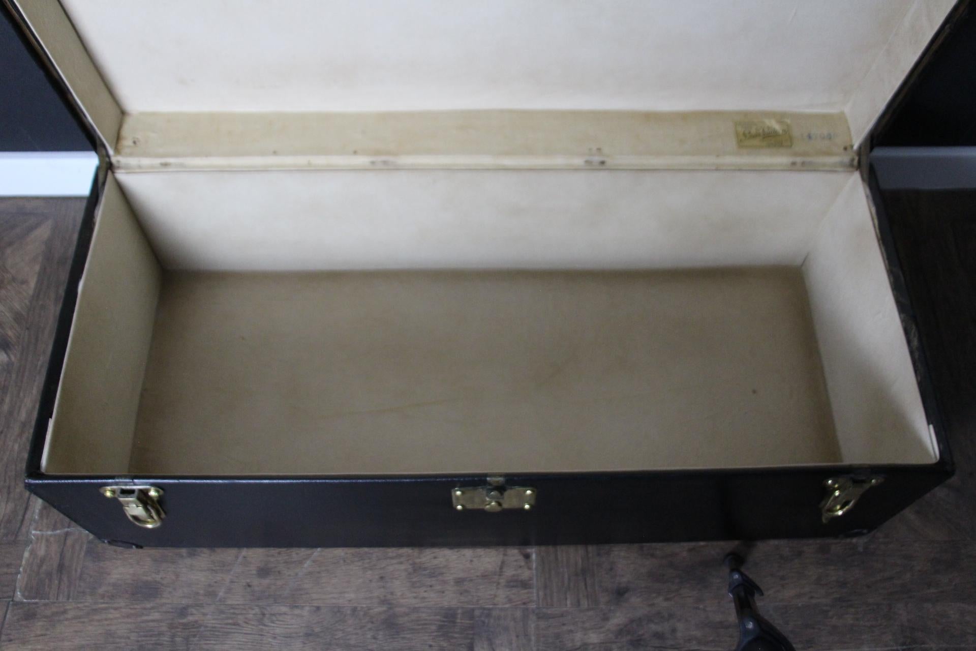 Black Louis Vuitton Motoring Trunk, 93 cm Vuitton Trunk, Vuitton Steamer Trunk 13