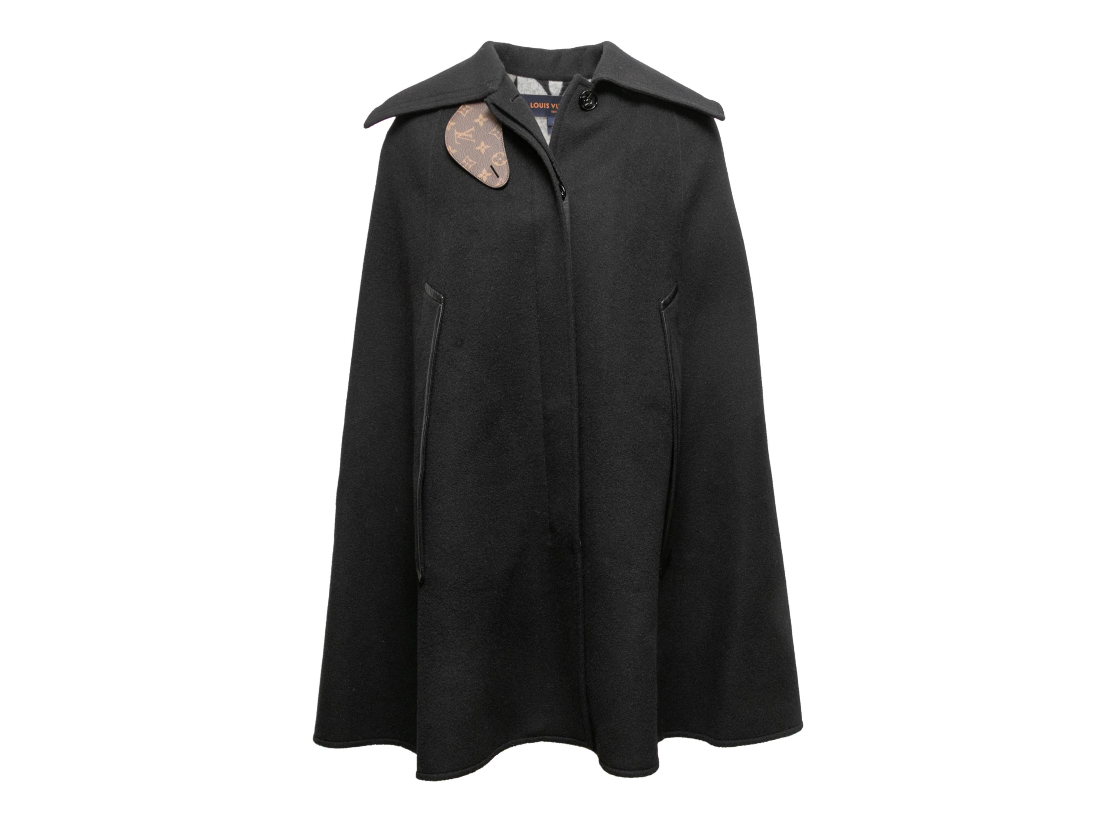 Black Louis Vuitton Wool Cape Size EU 36 For Sale 1