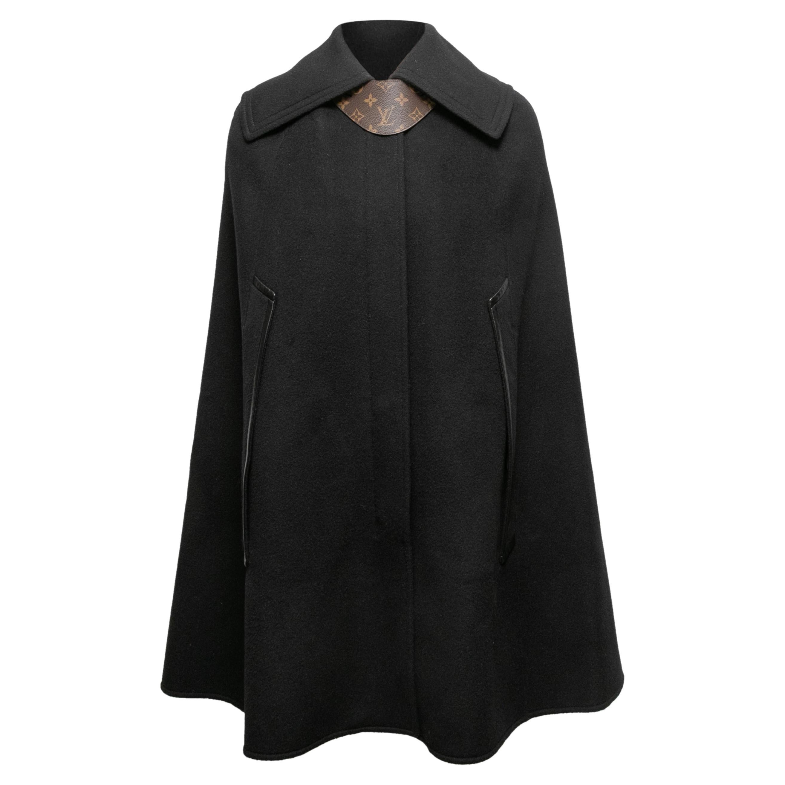 Black Louis Vuitton Wool Cape Size EU 36 For Sale
