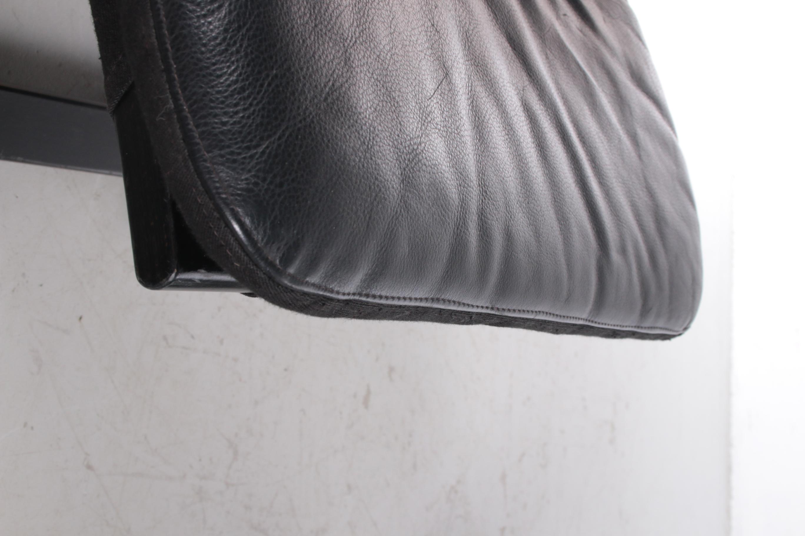 Black Lounge Armchair and Footstool by Ake Fribytter for Nelo, Sweden 9