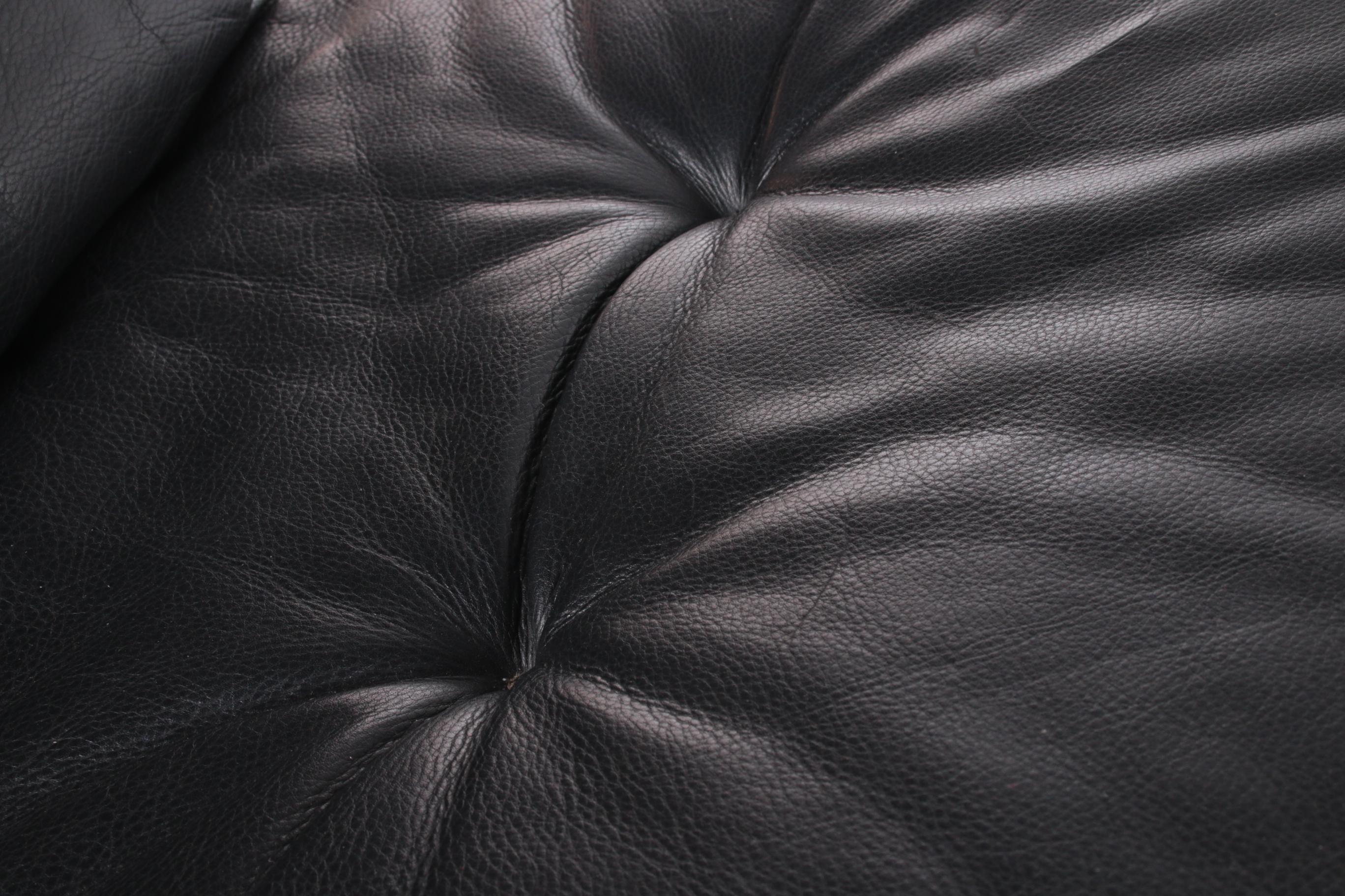 Black Lounge Armchair and Footstool by Ake Fribytter for Nelo, Sweden 10