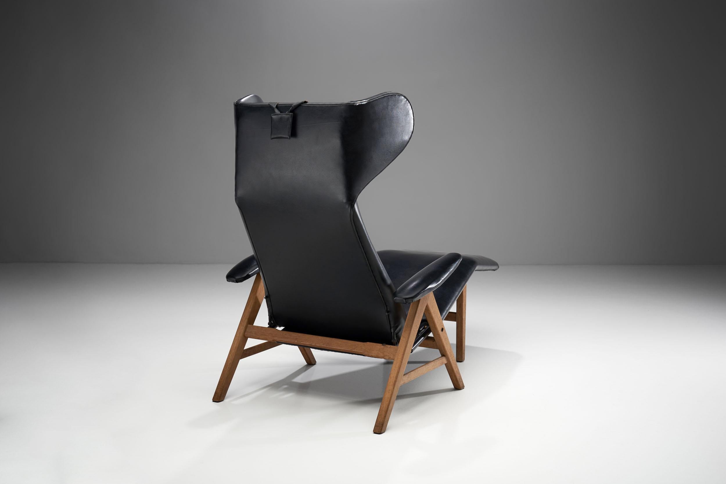 Danish Black Lounge Chair by H.W. Klein (Attr.), Denmark, 1960s For Sale