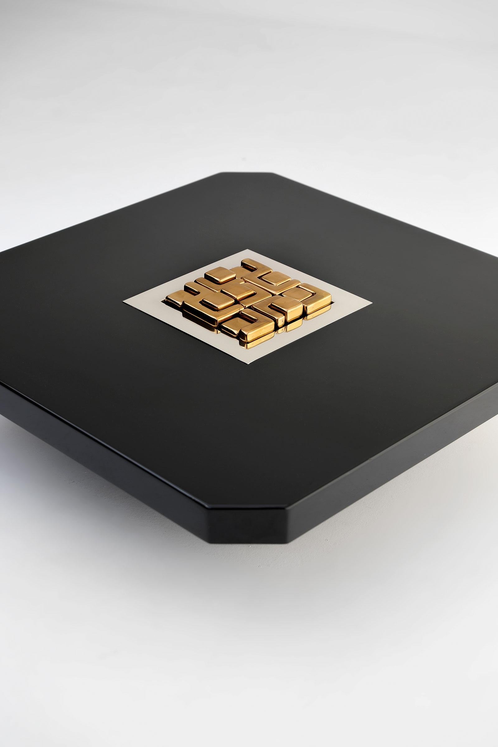 Hollywood Regency Black 'Lova Creation' Coffee Table
