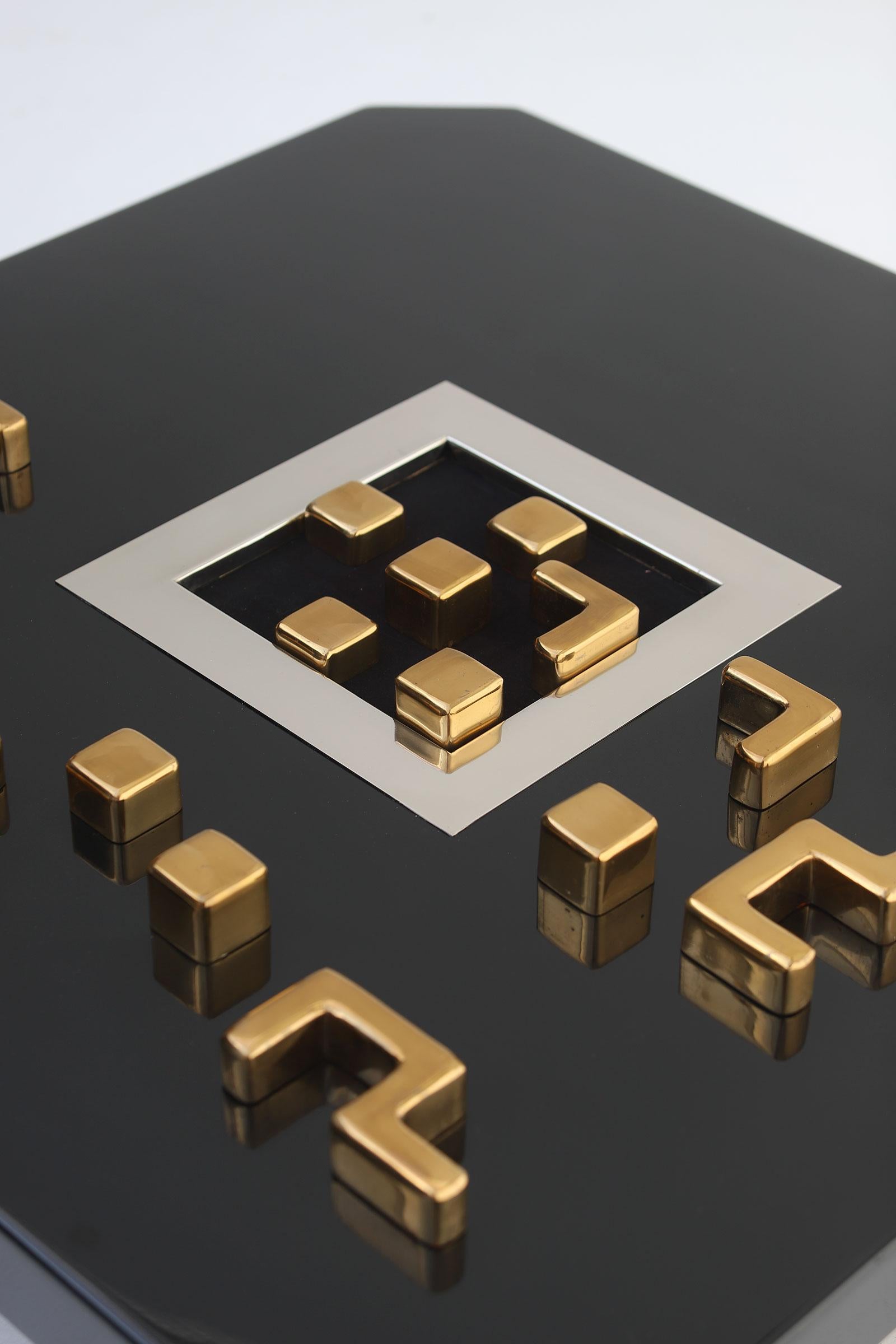 Brass Black 'Lova Creation' Coffee Table