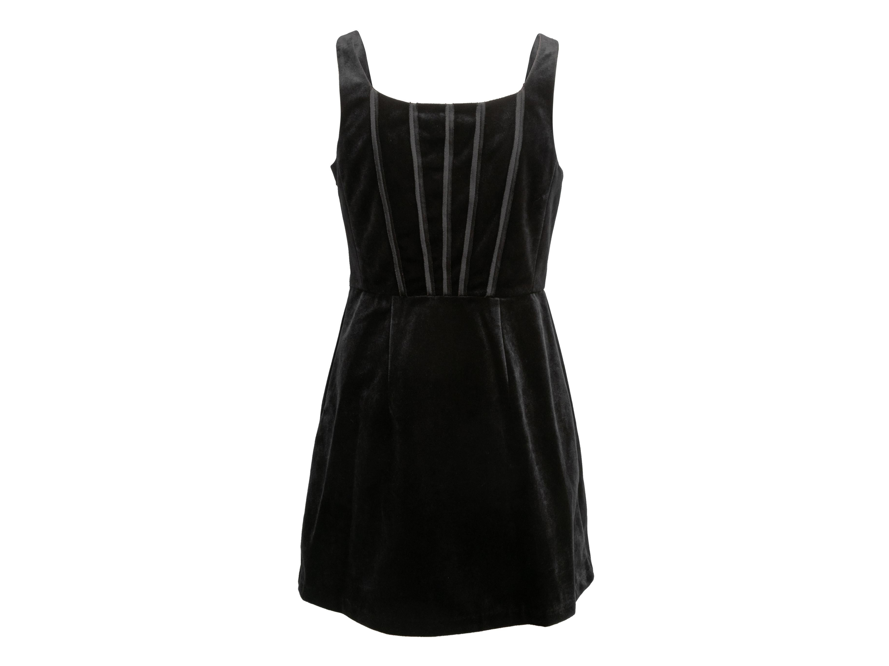 LoveShackFancy mini-robe noire avec nœud en velours, taille US 6 Bon état - En vente à New York, NY