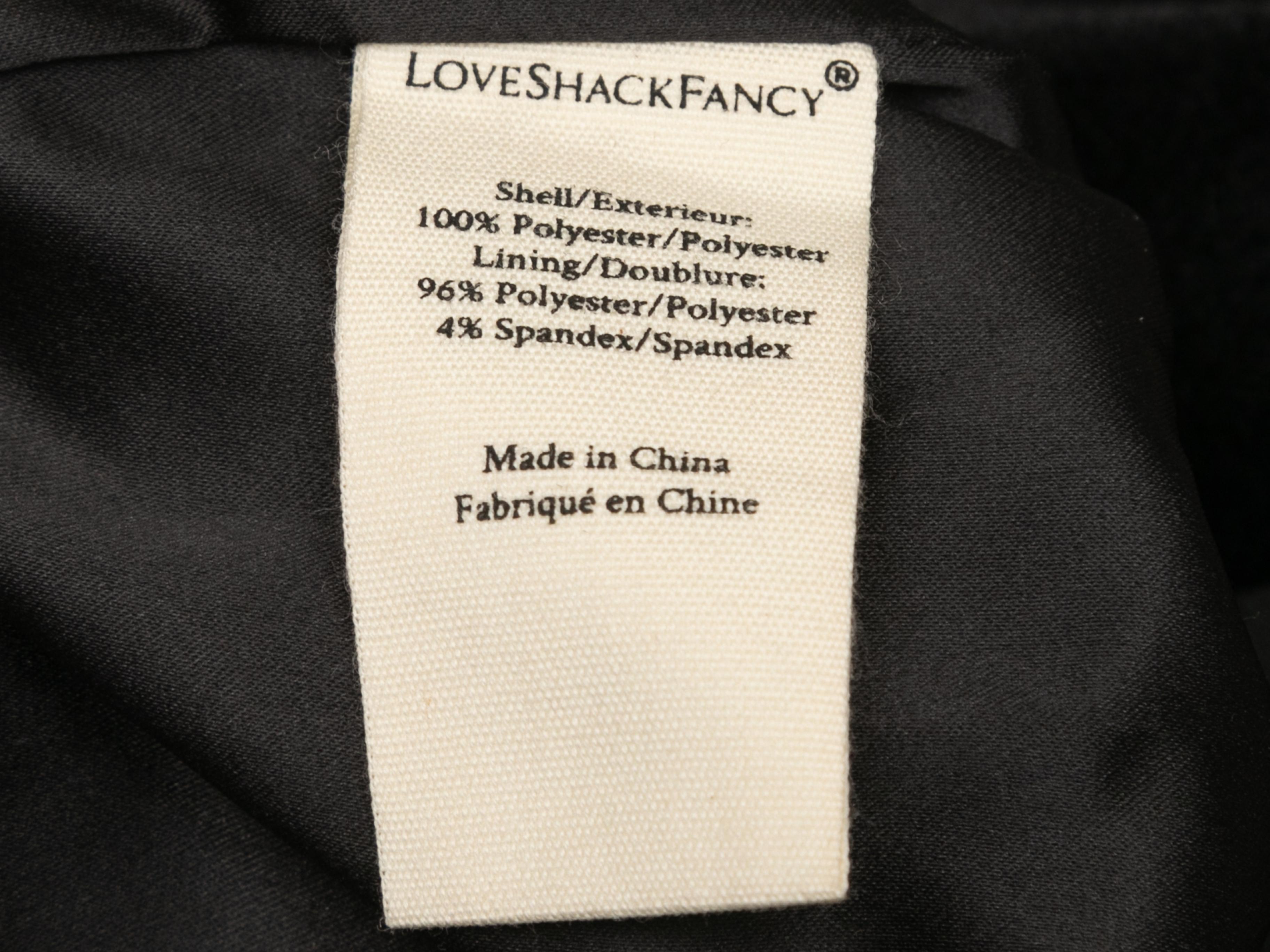 LoveShackFancy mini-robe noire avec nœud en velours, taille US 6 en vente 1
