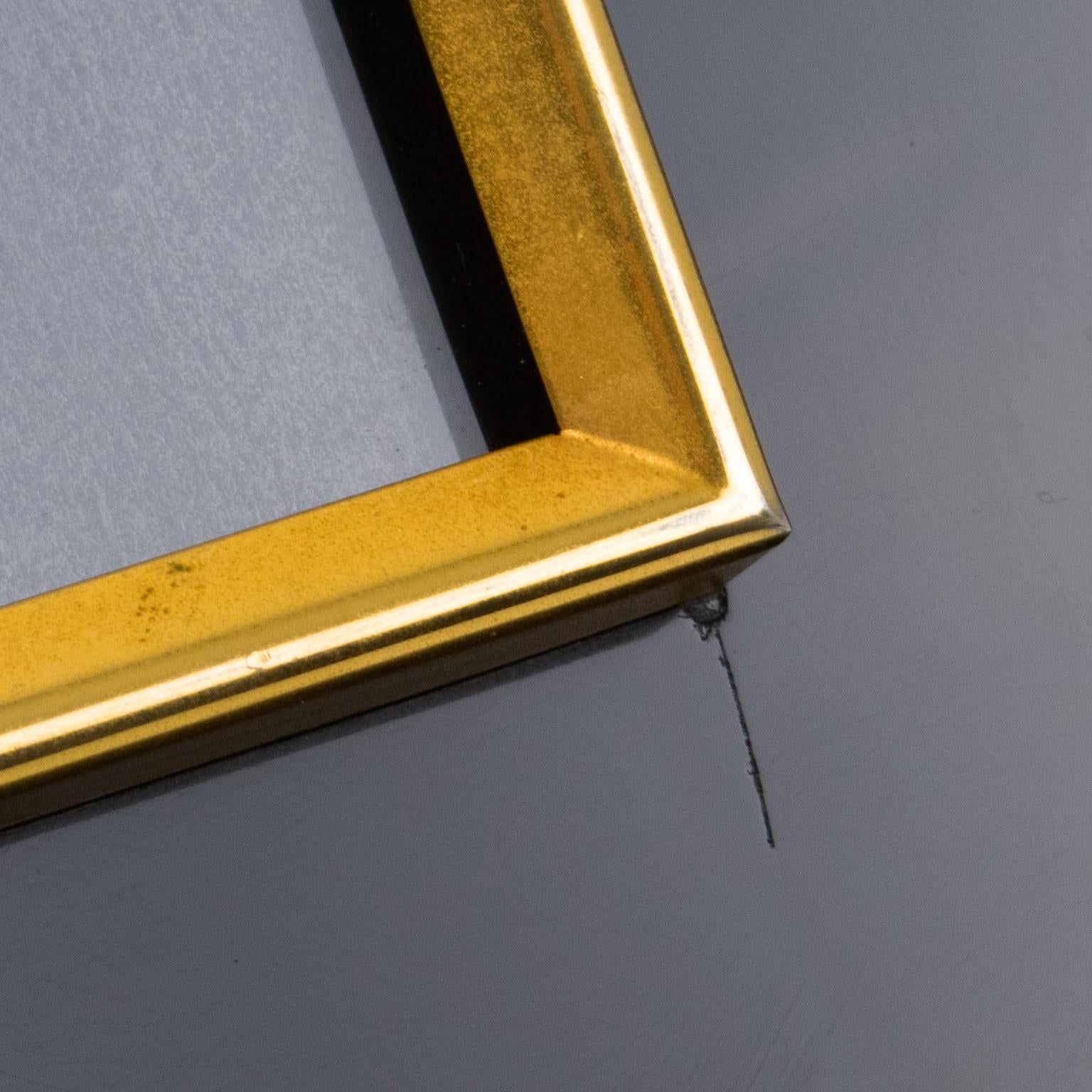 Late 20th Century Black Lucite and Brass Decor Picture Frame, Italy 1970s For Sale
