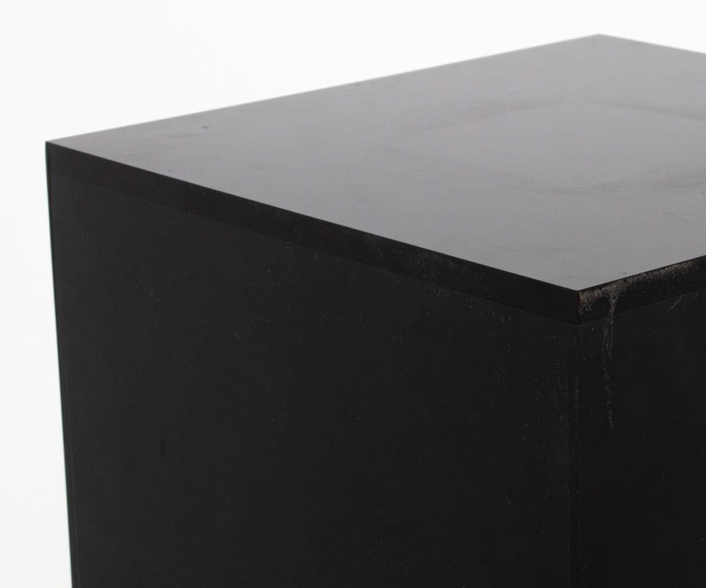 Unknown Black Lucite Sculpture Pedestal For Sale