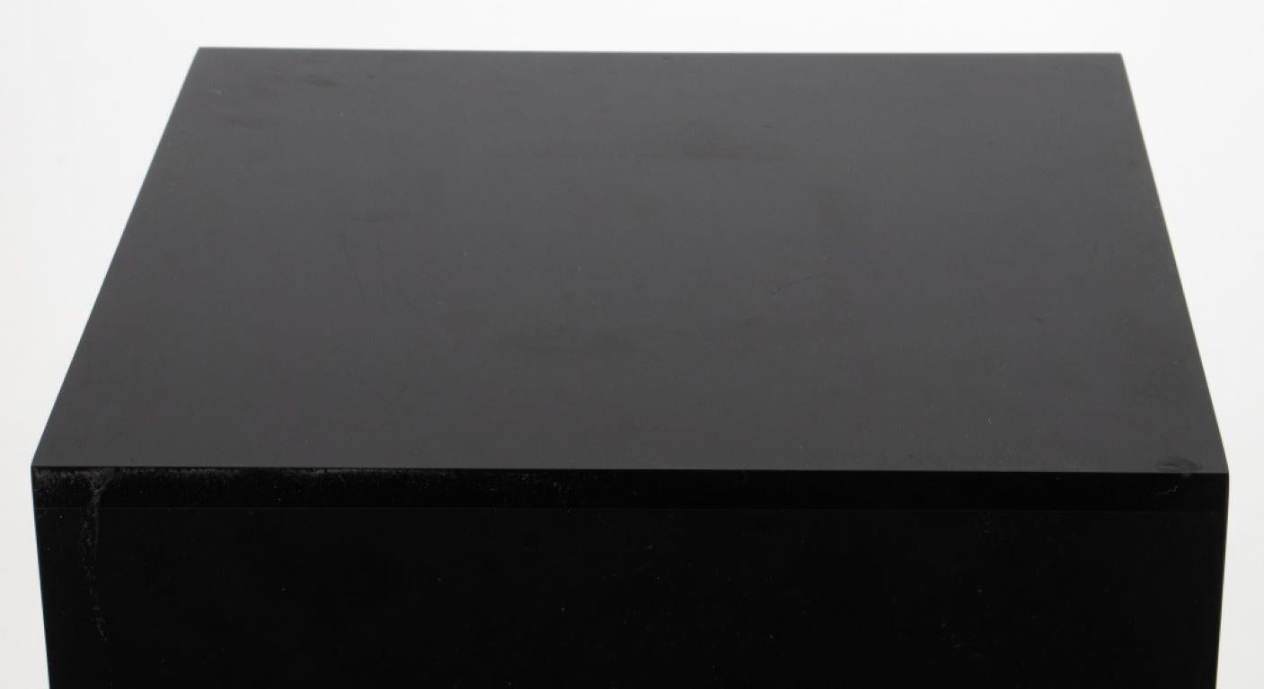 Contemporary Black Lucite Sculpture Pedestal
