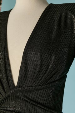 Black lurex jersey draped cocktail dress ALEXANDRE VAUTHIER