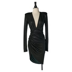 Black lurex jersey draped cocktail dress ALEXANDRE VAUTHIER