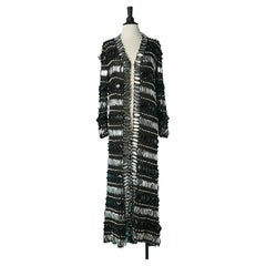 Vintage Black lurex knit evening coat with beadwork Loris Azzaro 