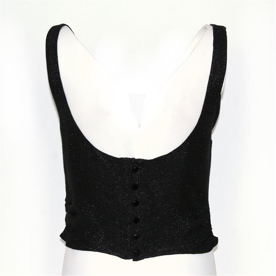 Valentino Boutique Silk blend Black lurex color Back buttons closure Lenght shoulder/hem cm 48 (18.8 inches)
