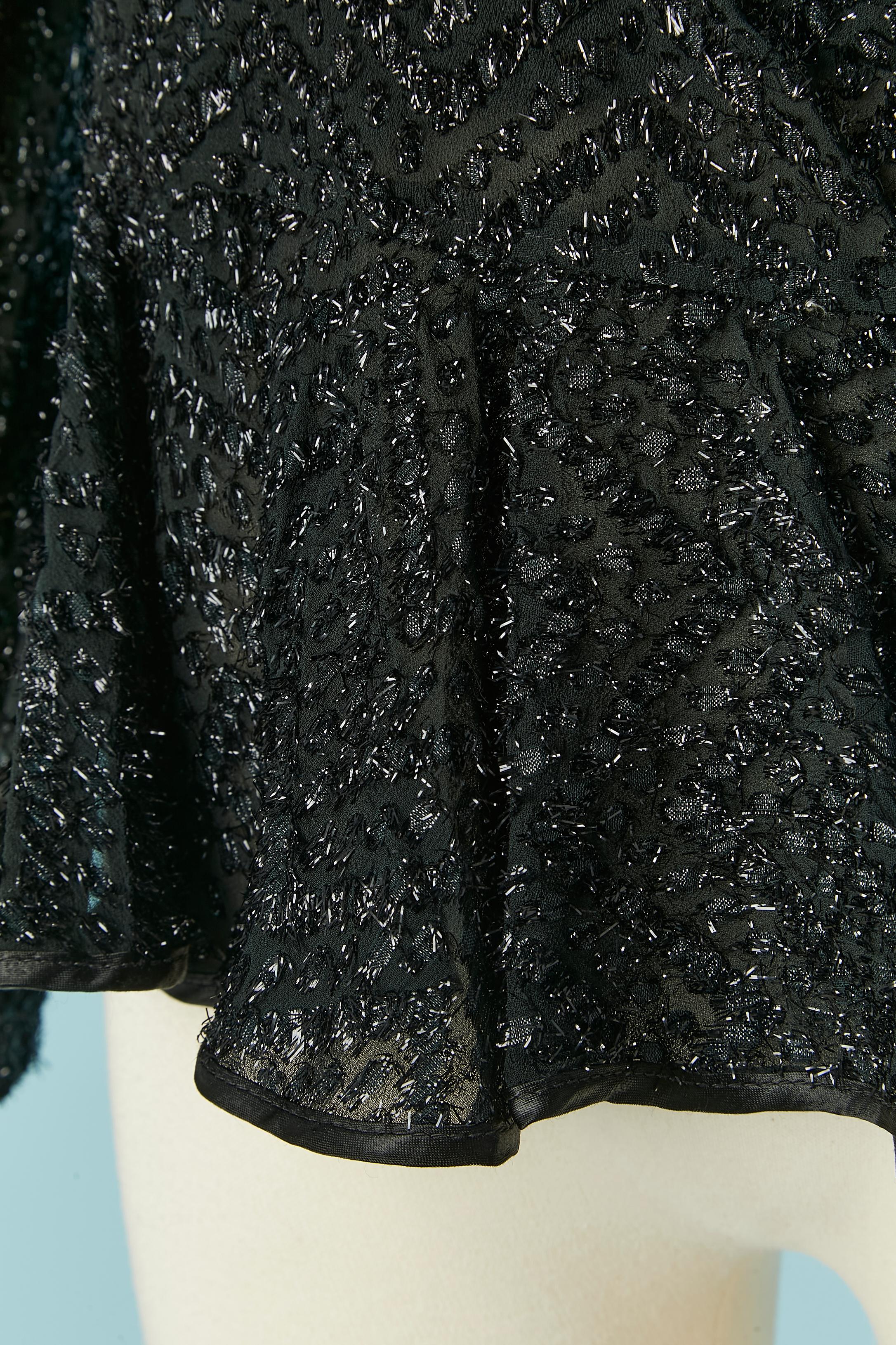 Nero Top a portafoglio in lurex nero Circa 1970 in vendita
