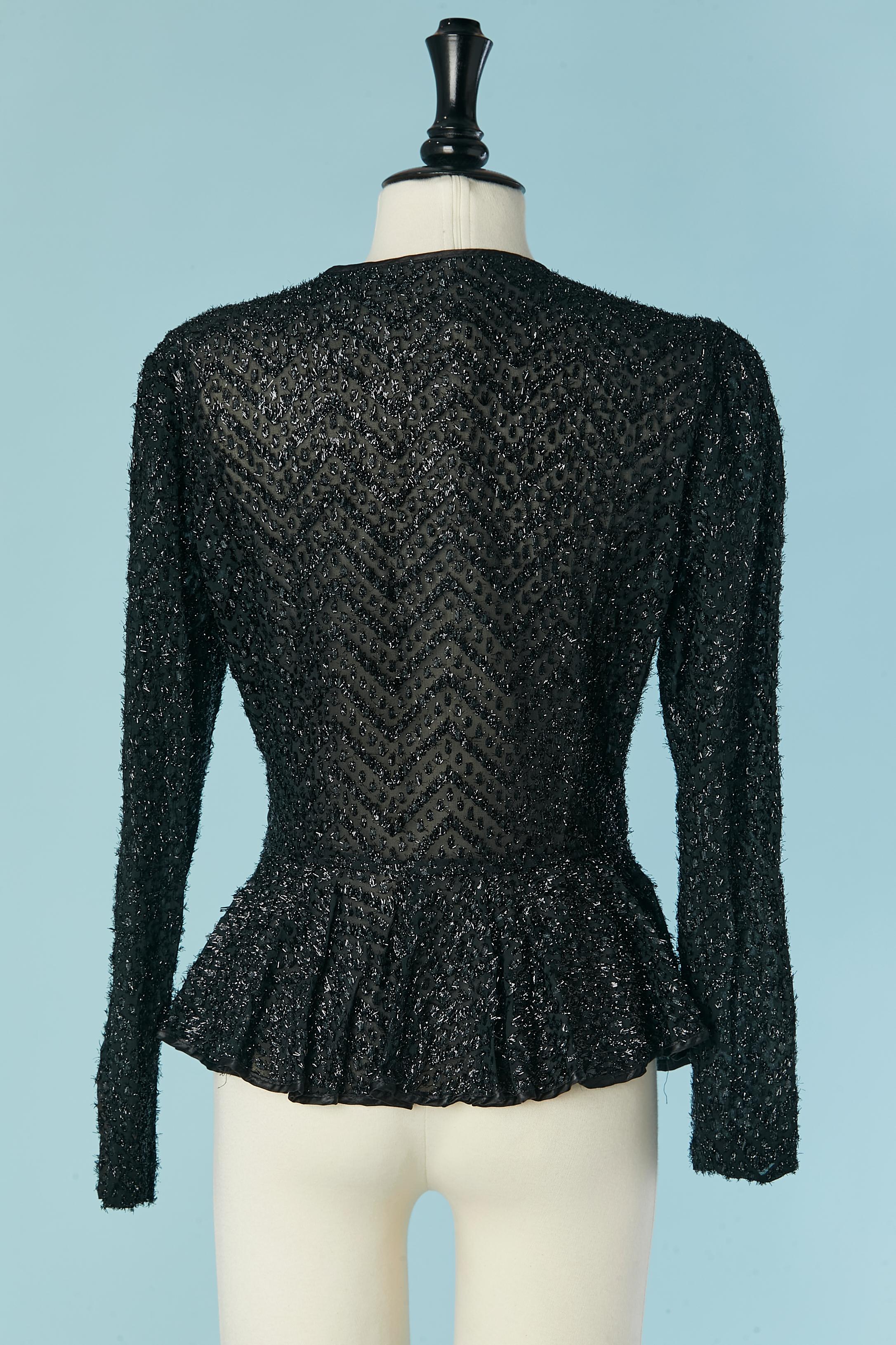 Donna Top a portafoglio in lurex nero Circa 1970 in vendita