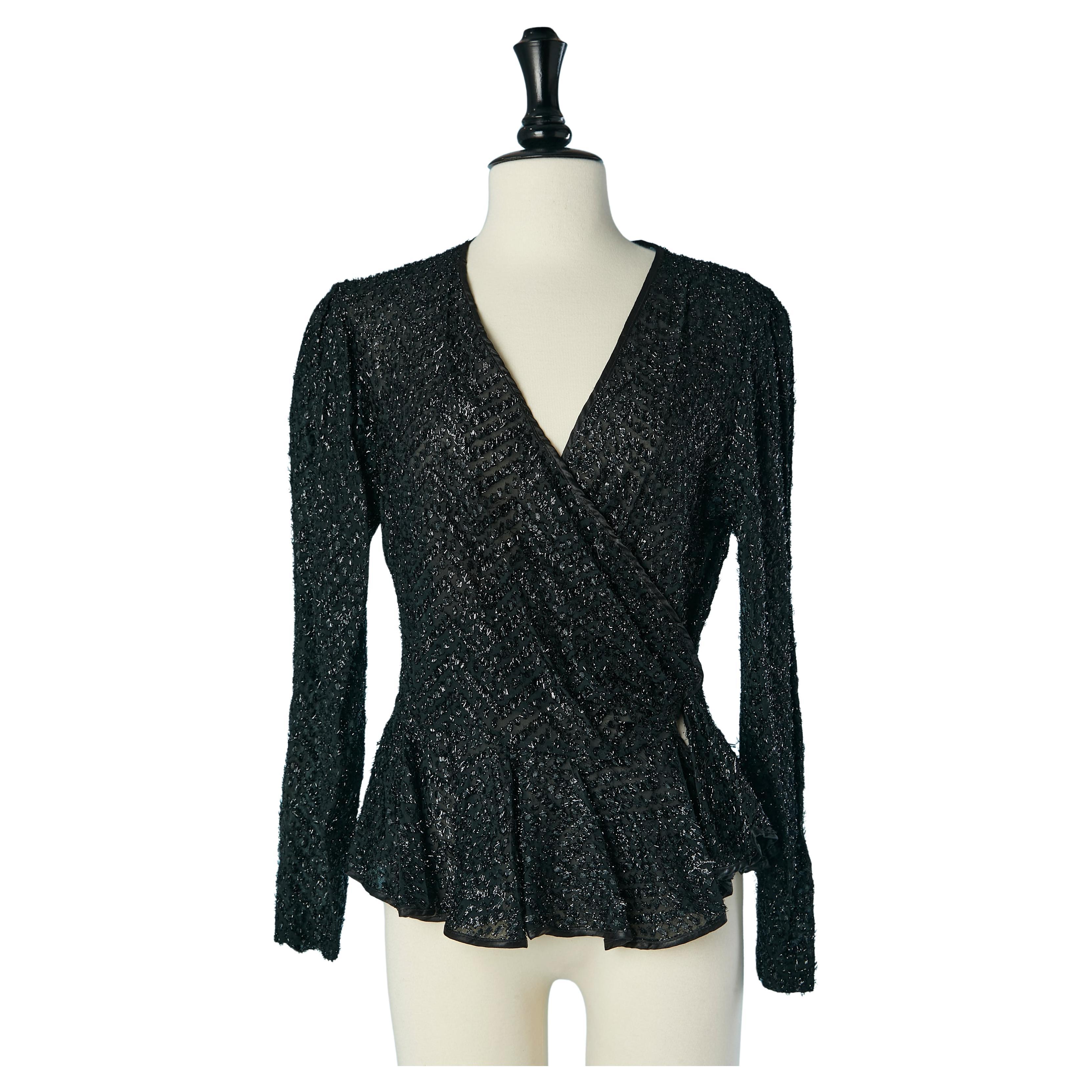 Top a portafoglio in lurex nero Circa 1970 in vendita
