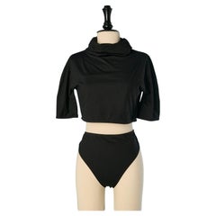 Black lycra trikini ALAIA
