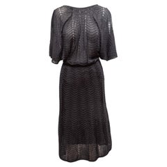 Black M Missoni Sheer Chevron Knit Dress Size IT 40