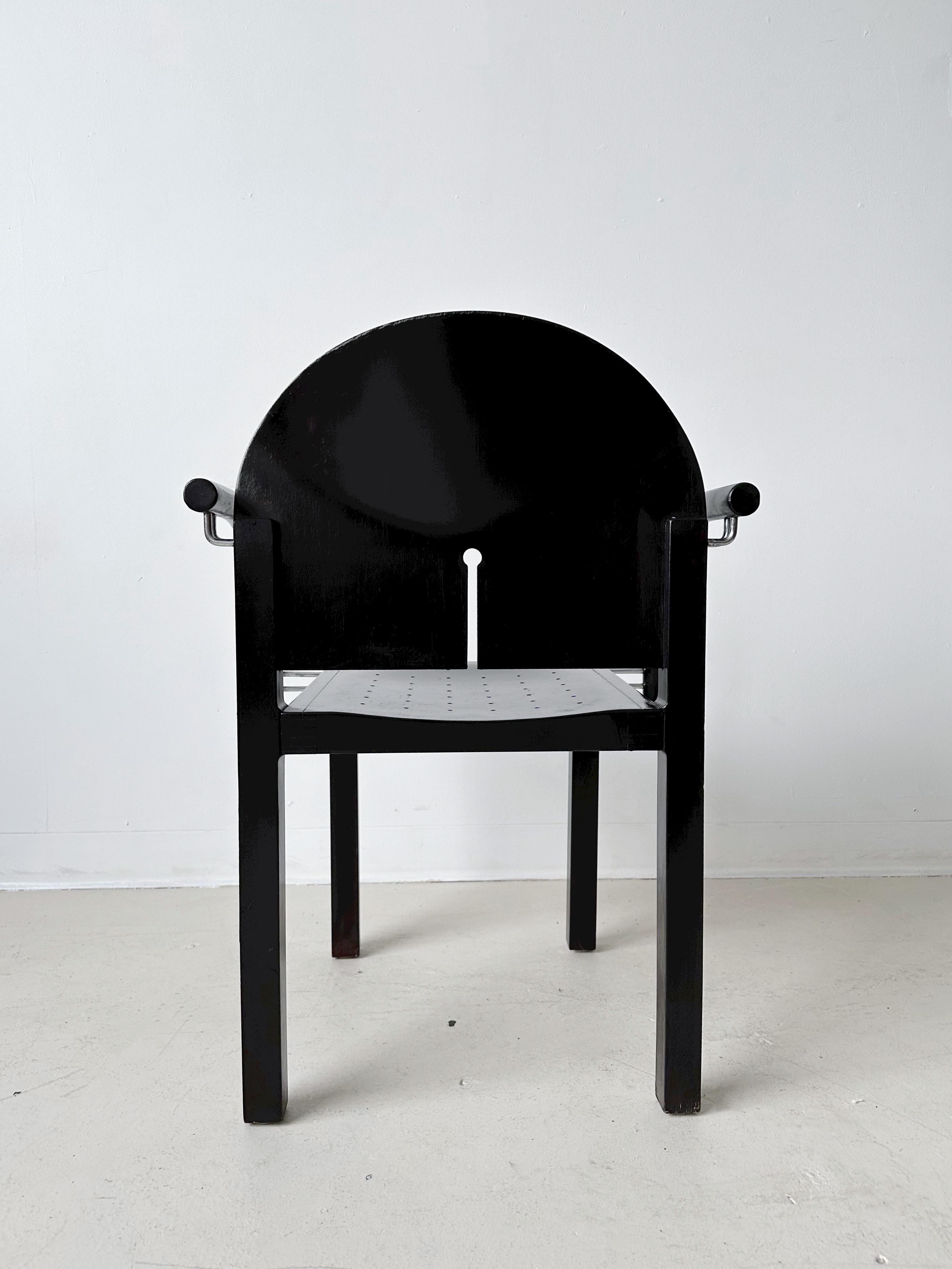 European Black Side Chair Attributed to Arno Votteler for Knoll Eclipse Chair