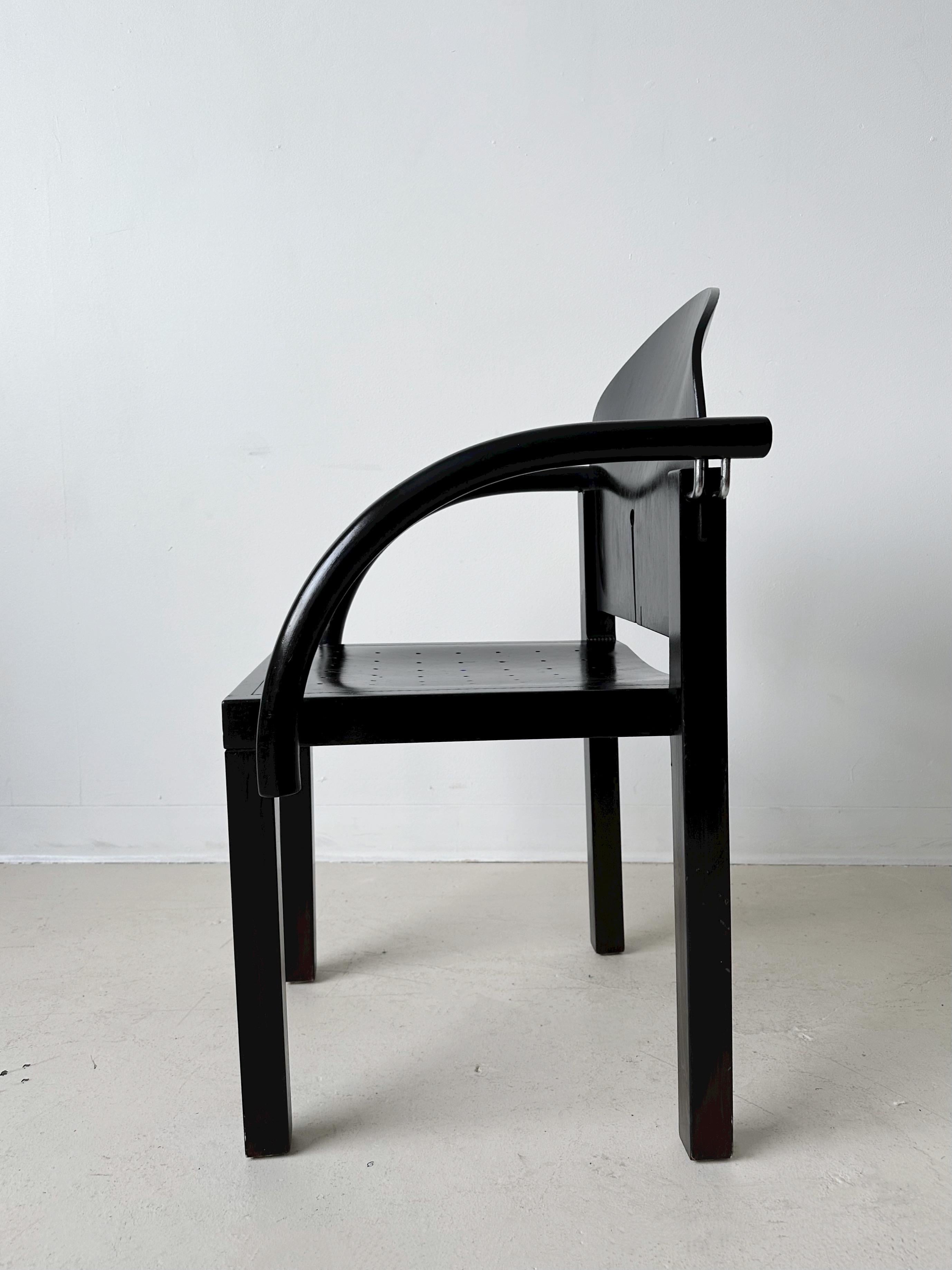 Black Side Chair Attributed to Arno Votteler for Knoll Eclipse Chair In Good Condition In Outremont, QC