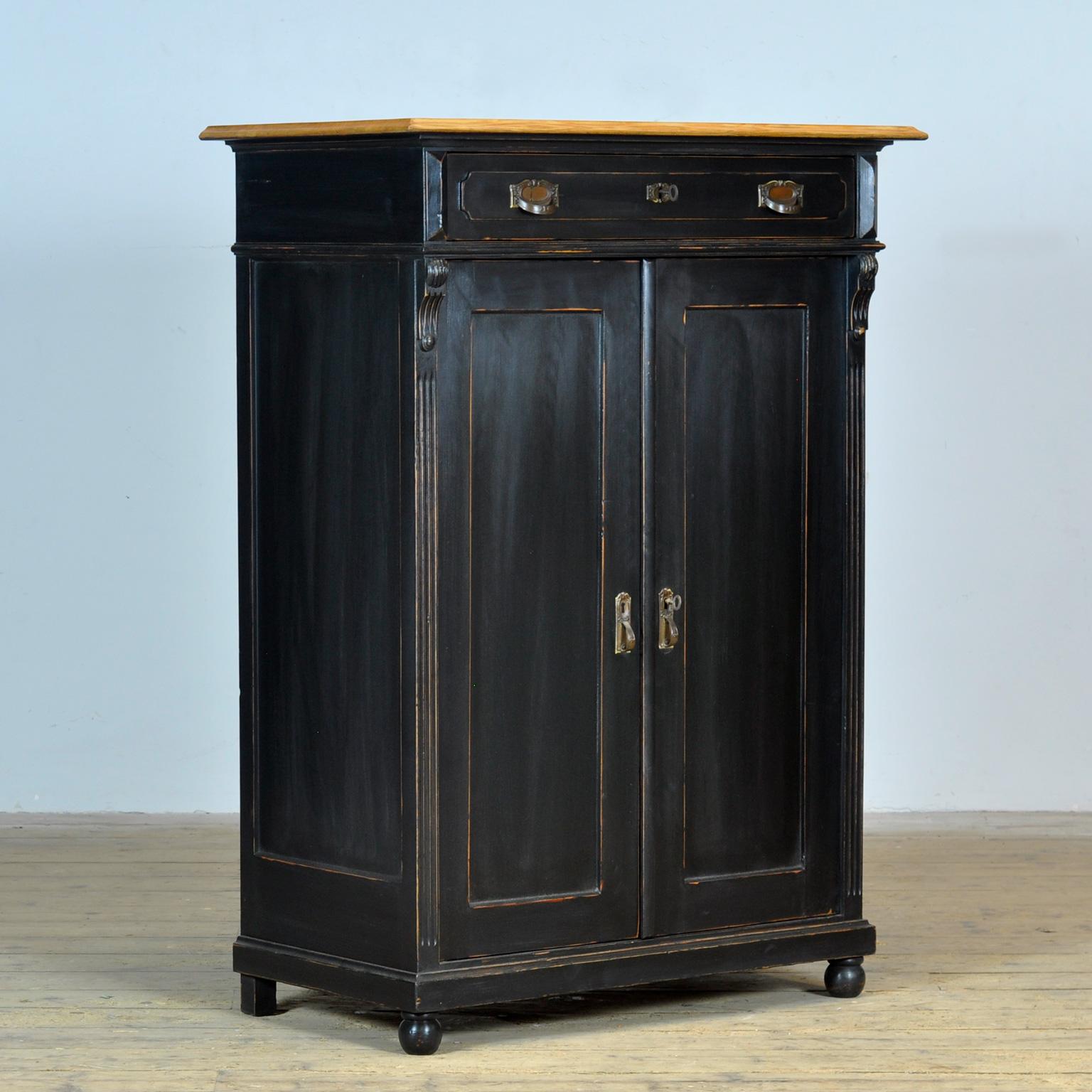 Rustic Black maiden cabinet, 1930s For Sale