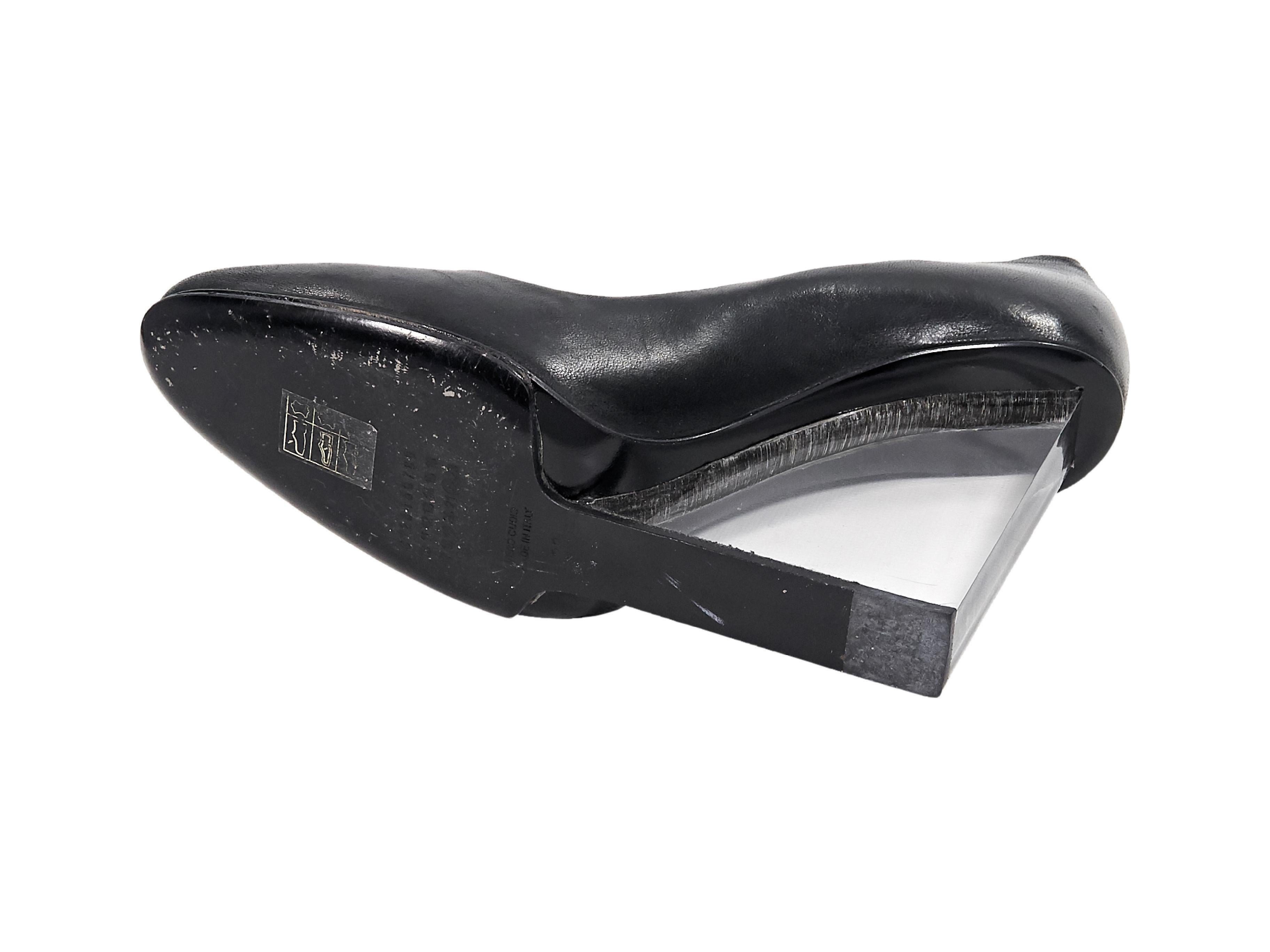 Women's Black Maison Margiela Leather & Lucite Wedges