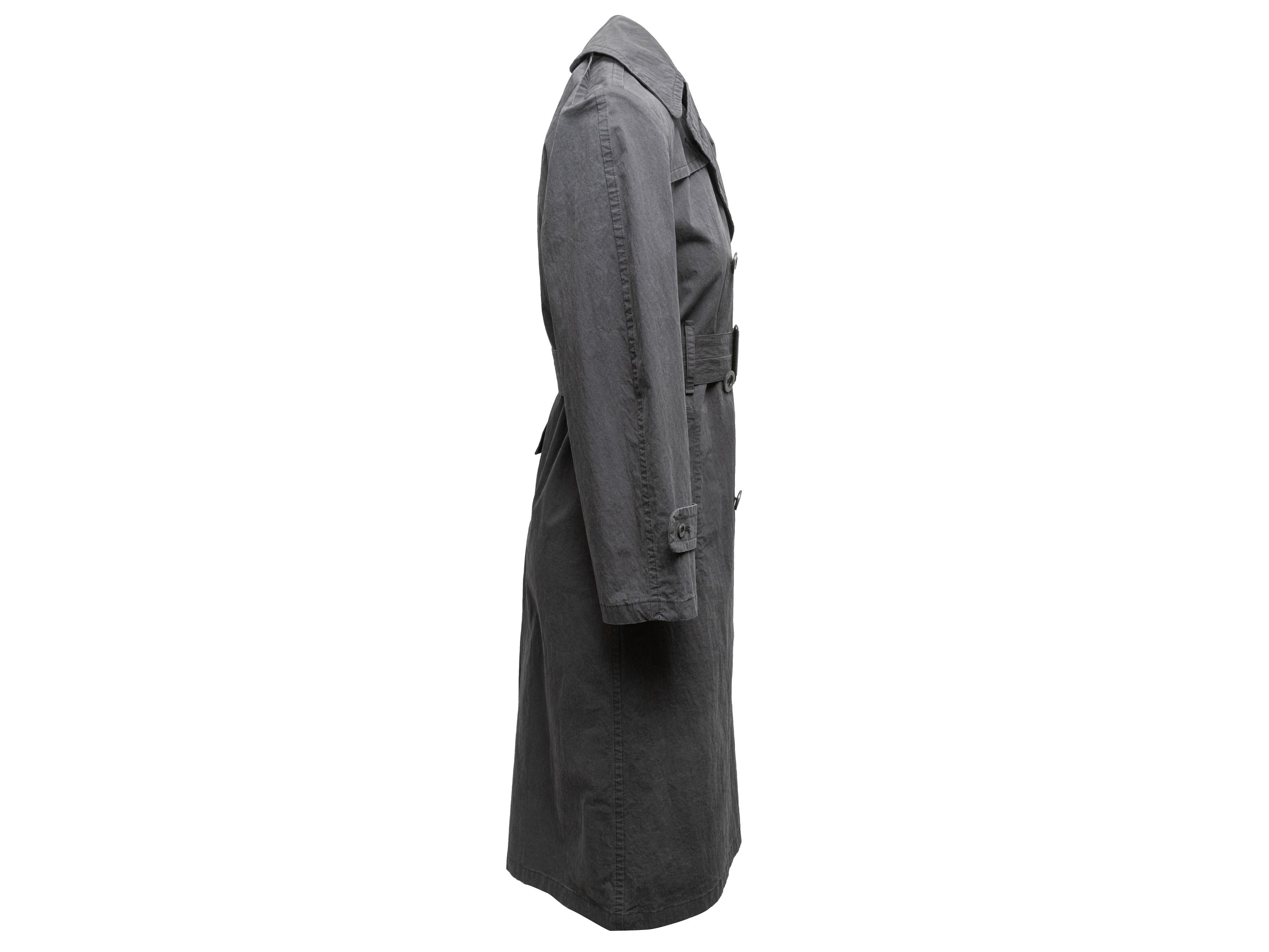 Black Maison Margiela Long Belted Trench Coat Size EU 36 In Good Condition In New York, NY
