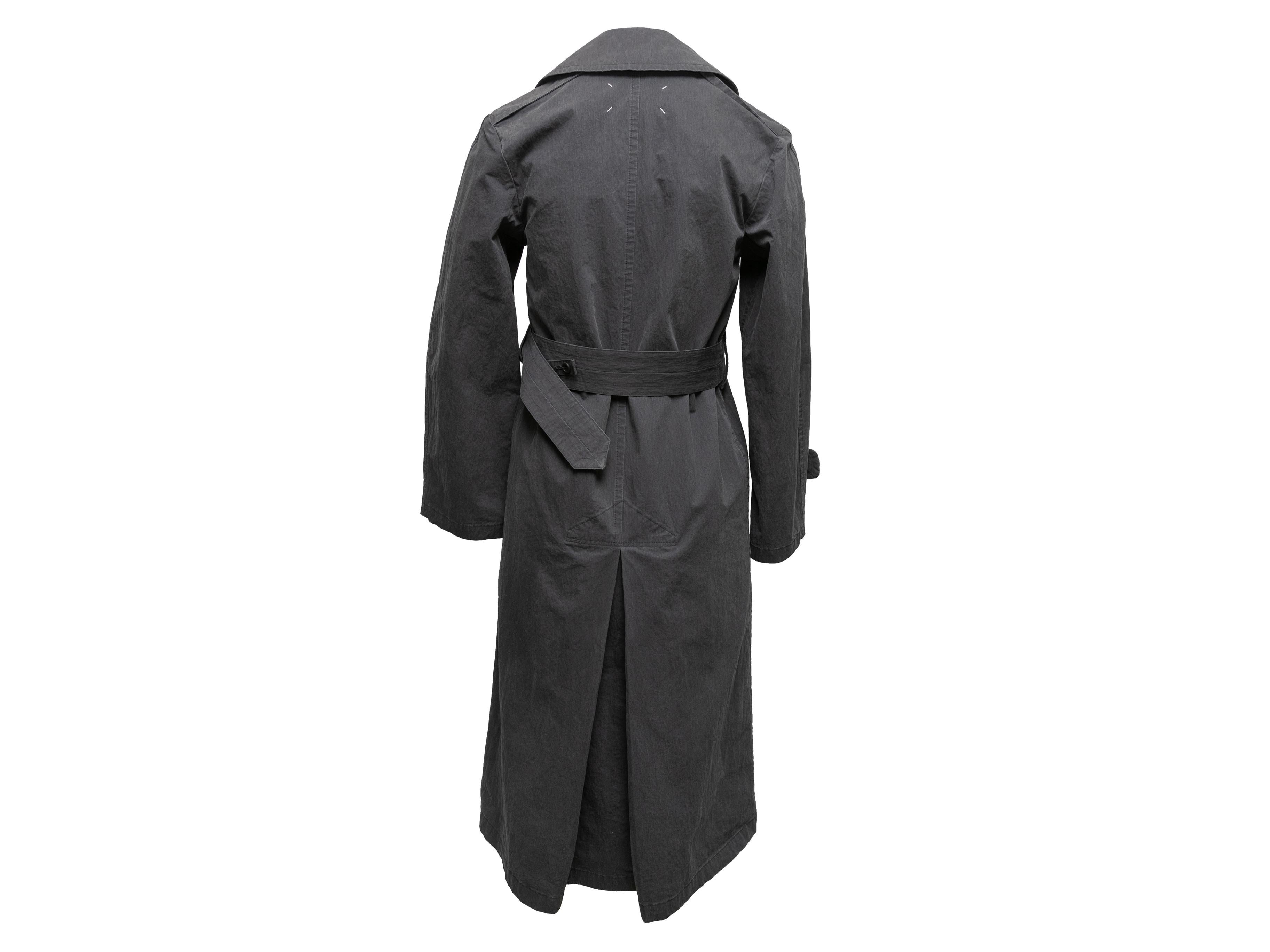 Women's Black Maison Margiela Long Belted Trench Coat Size EU 36